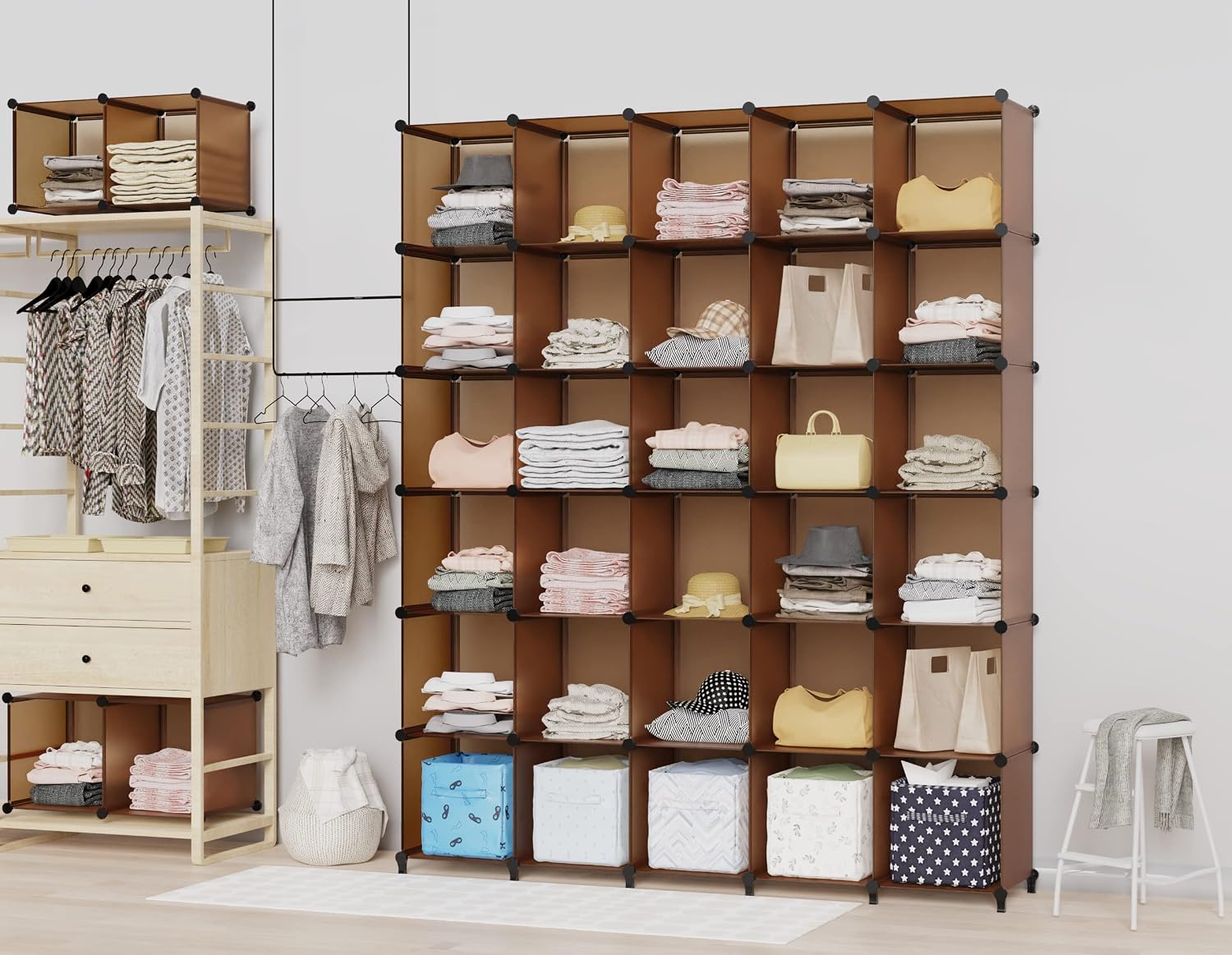 Detalle 2 de HOMIDEC ZMY23040301 12-Cube Closet Organizer, Brown, Freestanding