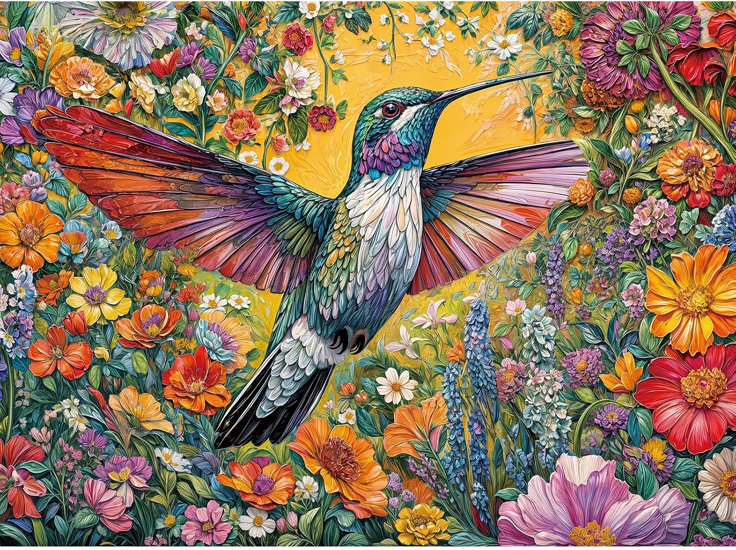 Detalle de HUADADA 1000-Piece Jigsaw Puzzle for Adults: Flowers and Birds