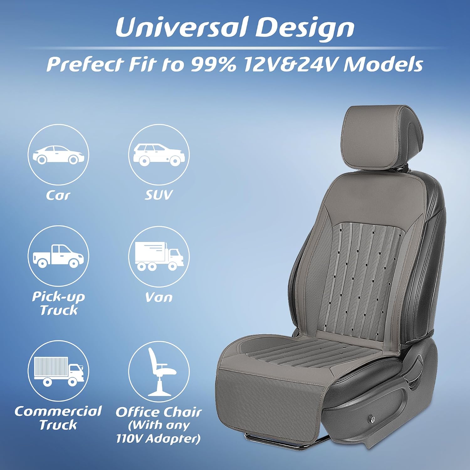 Thumbnail 5 de Paffenery 2026 Upgraded Cooling Car Seat Cover Front Seat (Stone Grey)