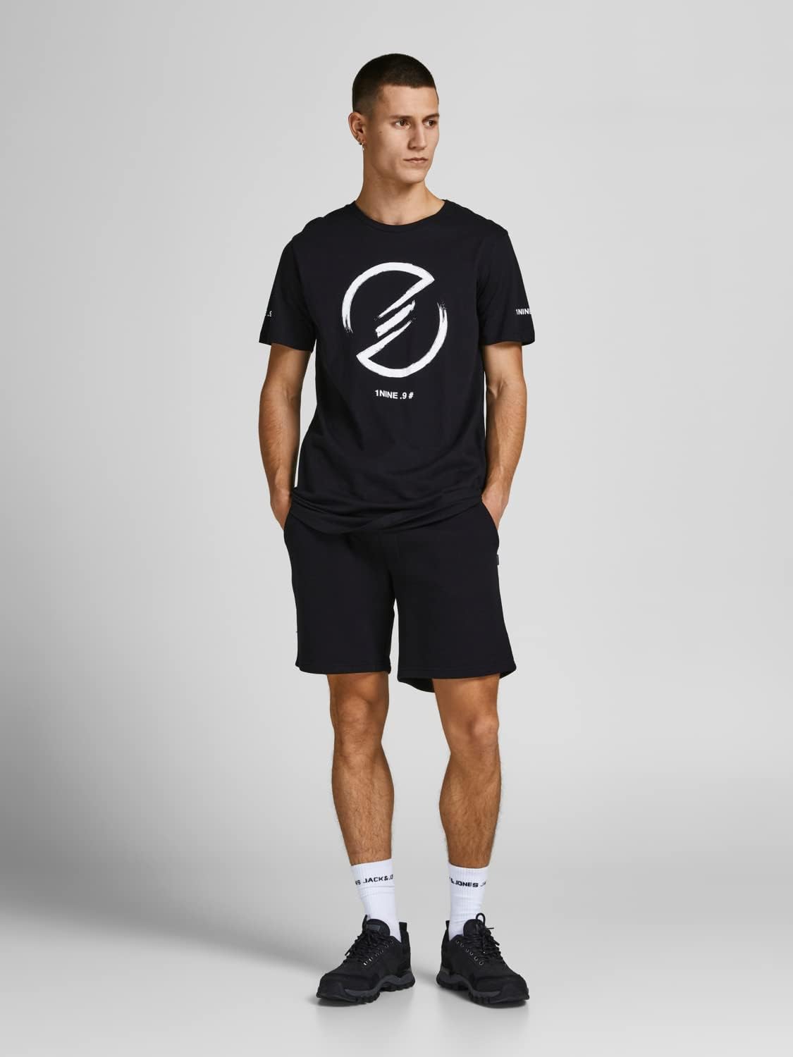 Detalle de JACK & JONES Herren Sweat Short JPSTNEWSOFT – XS–XXL, Blau/Schwarz