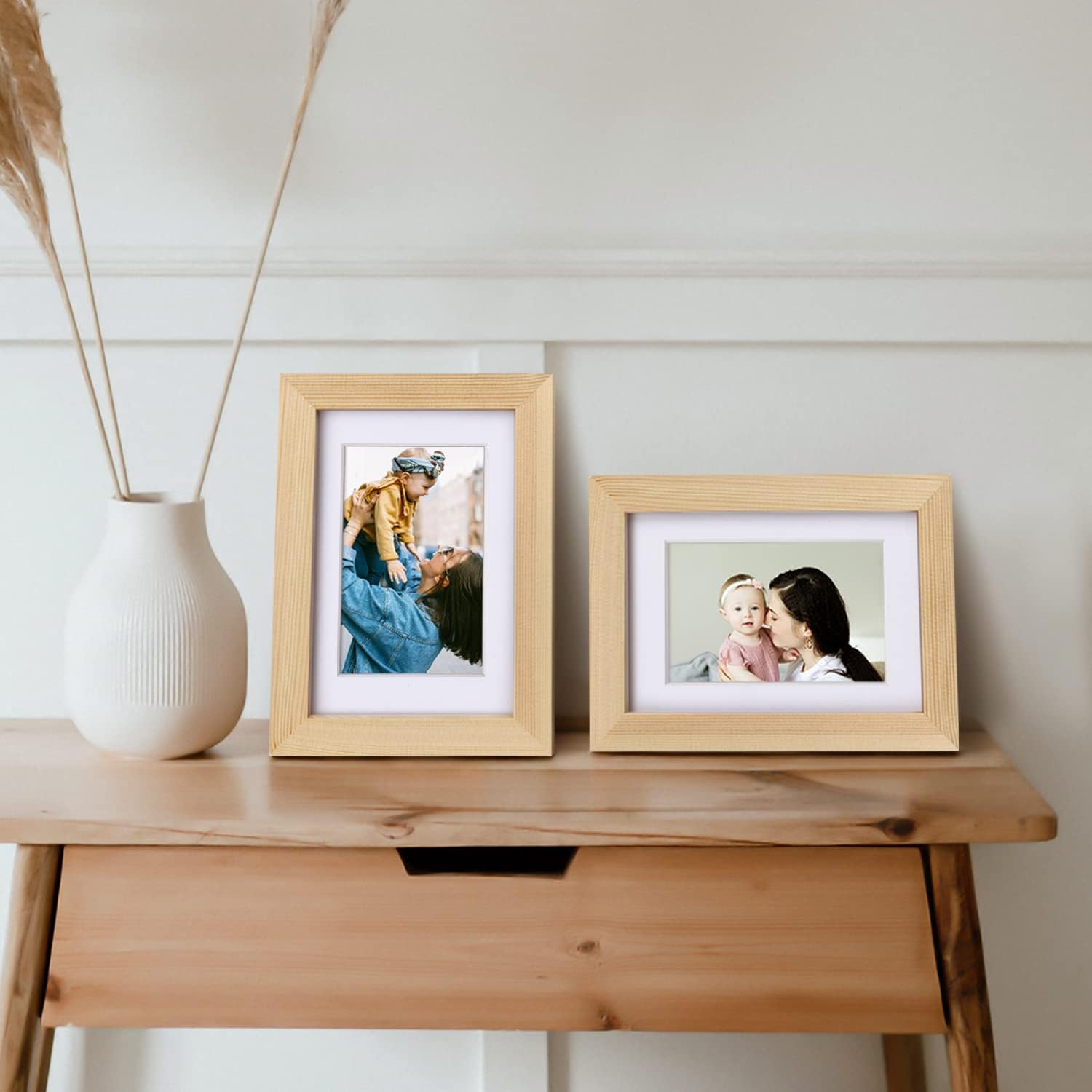 Thumbnail 3 de EGOFINE 6x4 Natural Wood Photo Frames – Set of 4