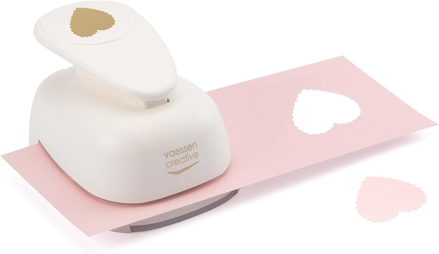 Detalle de Vaessen Creative 21439-056 Perforatrice en forme de cœur 7,5 cm – blanc/rose