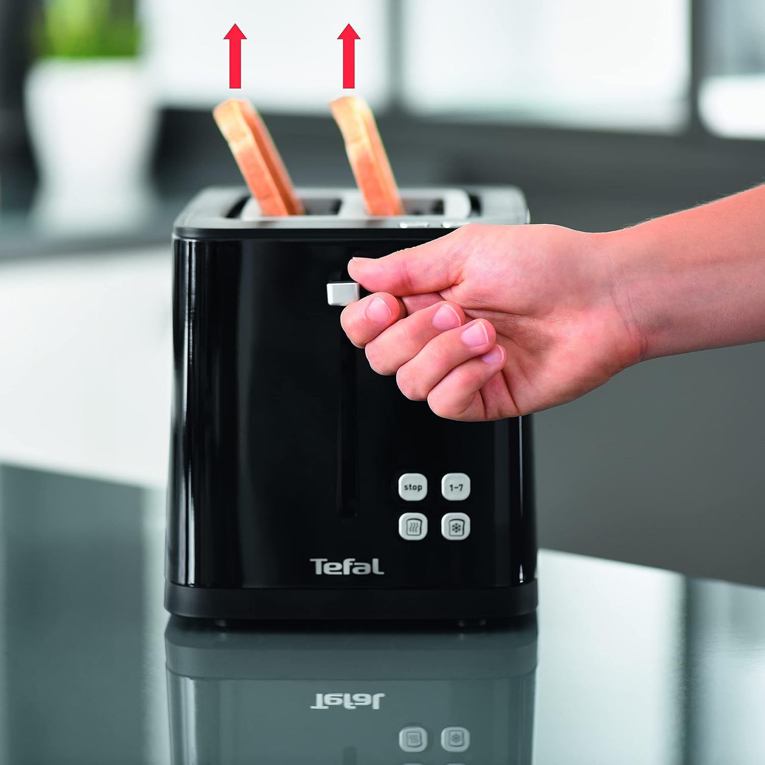 Detalle 1 de Tefal TT640810 Smart’N Light broodrooster met digitaal display en 7 bruiningsstanden