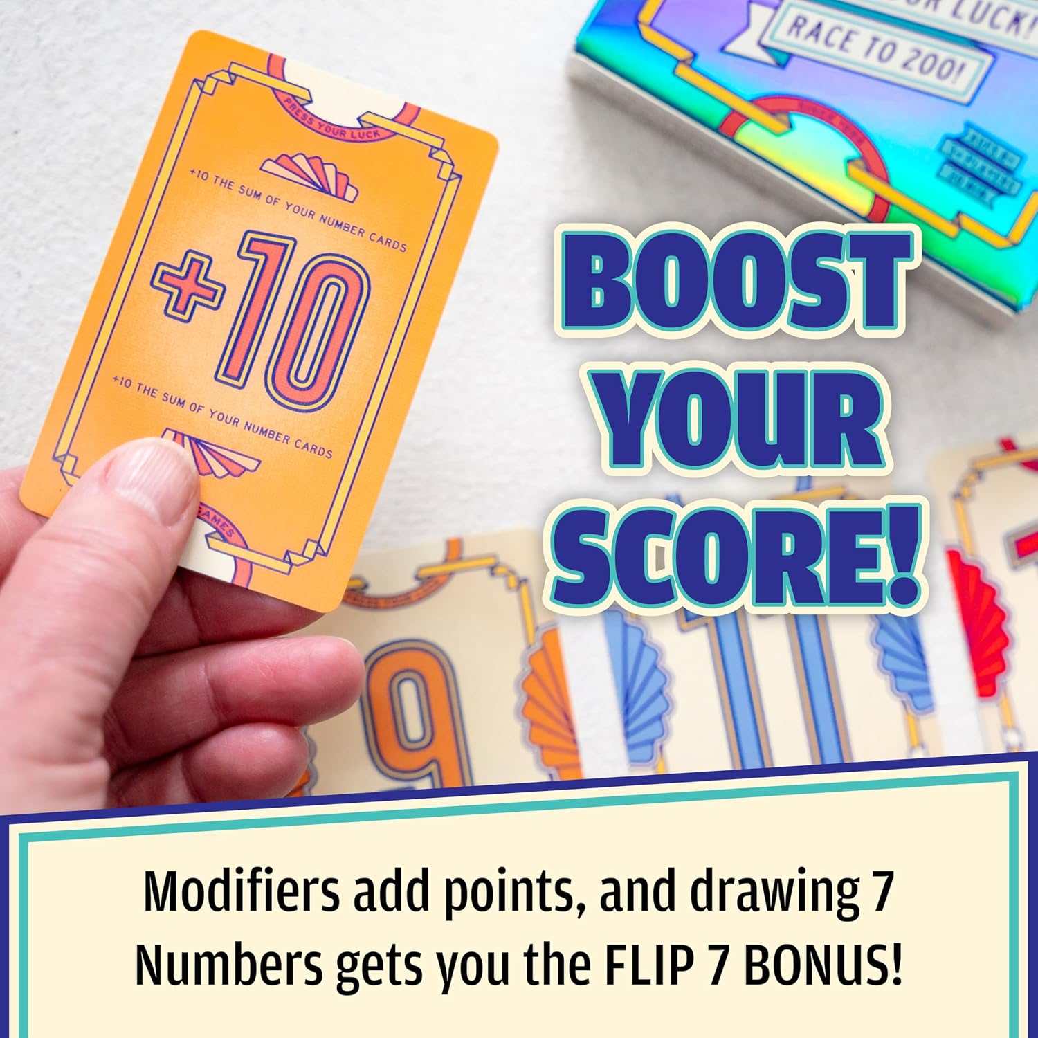 Thumbnail 5 de USAopoly Flip 7: A Quick-Wire Press-Your-Luck Card Game for 3+ Players