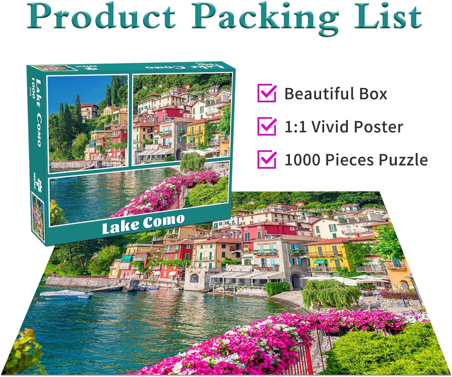 Thumbnail 5 de Lake Como Jigsaw Puzzles for Adults 1000 Pieces