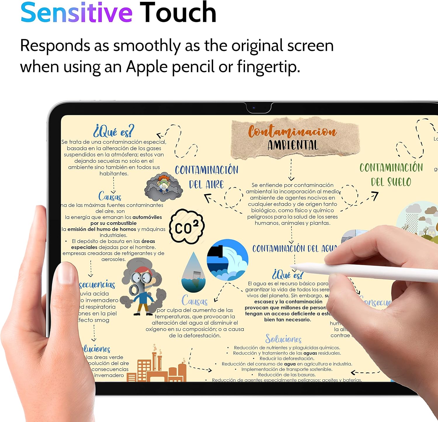 Detalle 2 de Peslv pet-fk-ipad10th Privacy Screen Protector, Matte PET, Anti-Glare