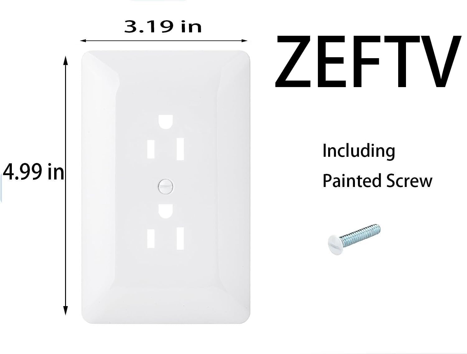 Thumbnail 6 de ZEFTV Outlet Covers Wall Plate 20 Pack, Glossy White Polycarbonate Duplex Plates