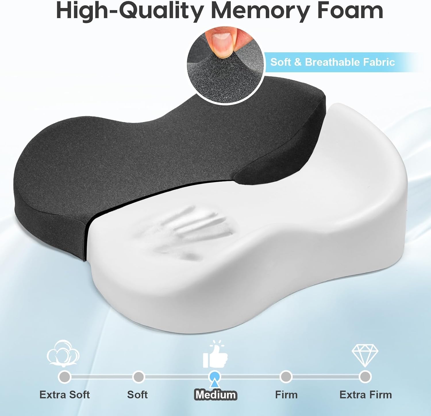 Thumbnail 3 de Cuscino in memory foam per sedia da ufficio con design 3D sagomato e base antiscivolo