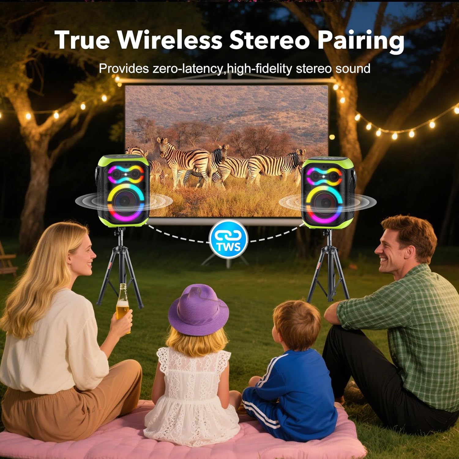 Thumbnail 5 de TYOTY A95 80W Portable Bluetooth Speaker with Subwoofer, LED Lights and TWS pairing