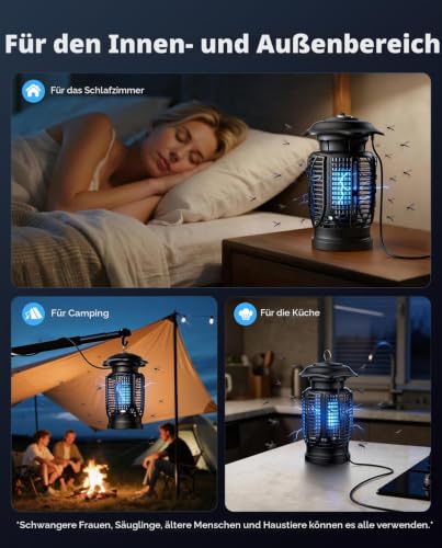 Thumbnail 7 de KITBEZN Insektenvernichter Elektrisch 20W UV‑Lampe, 4200V, IPX4 – Mückenfalle für Innen und Außen