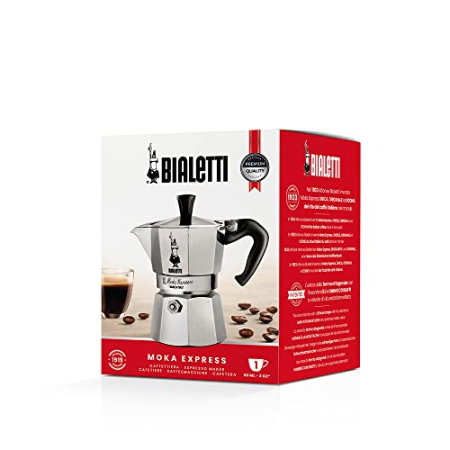 Detalle de Bialetti Caffettiera Moka Express 1 Tazza (60 ml) con Manico anti scottatura – Alluminio