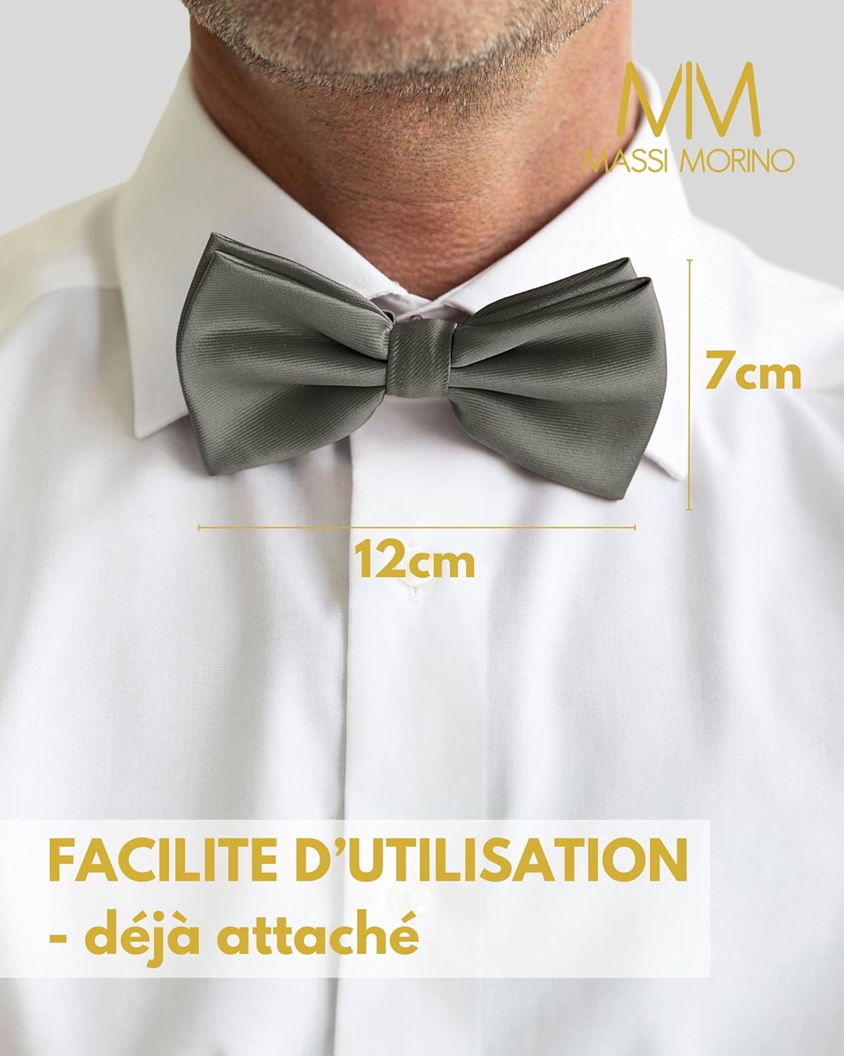Thumbnail 1 de Massi Morino nœud papillon homme pré-noué et ajustable, unicolore