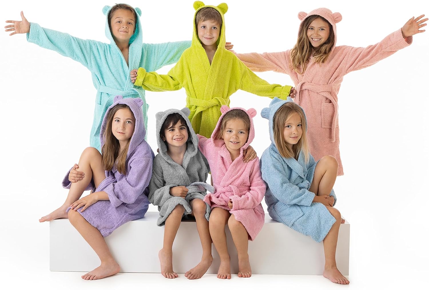 Thumbnail 4 de LEBENGOOD kinderbadjas met oortjes, 100% katoen, badstof 400 g/m²
