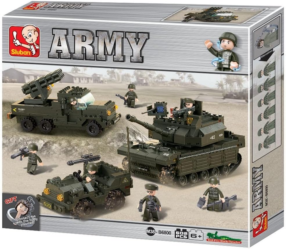 Detalle de Sluban M38-B6800 Army Field Battle Forces – zestaw klocków, 602 elementy