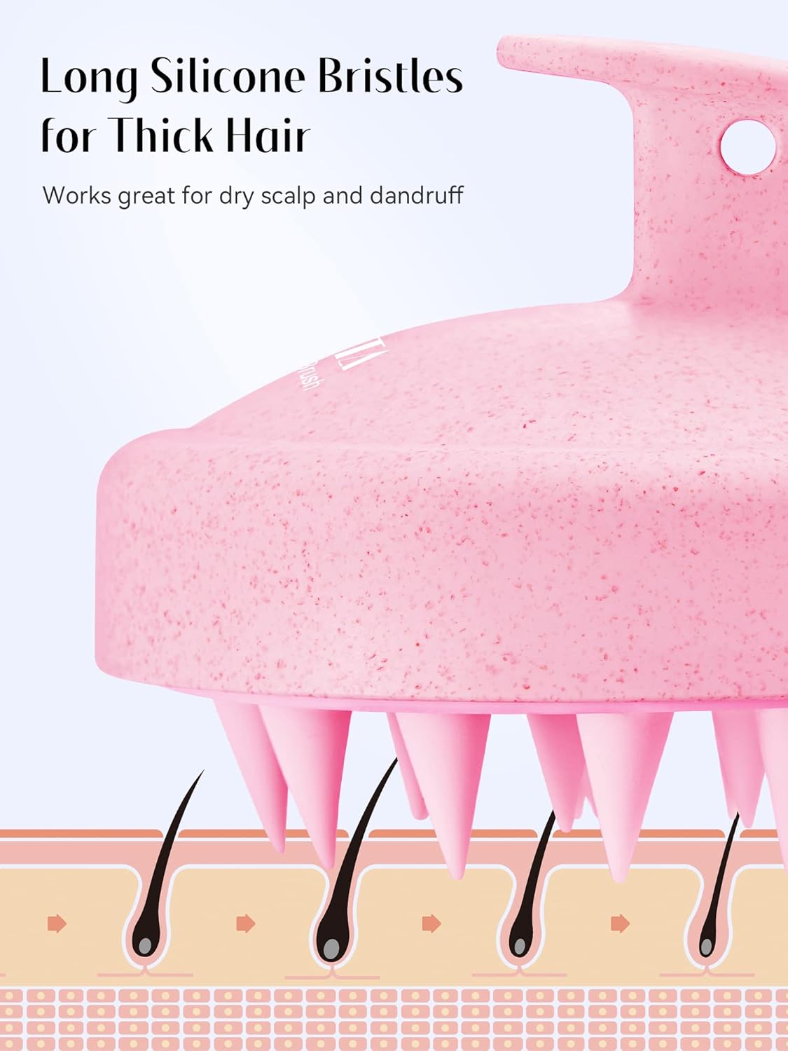 Thumbnail 5 de HEETA Brosse de Massage du Cuir Chevelu avec Poils en Silicone Doux – Rosa