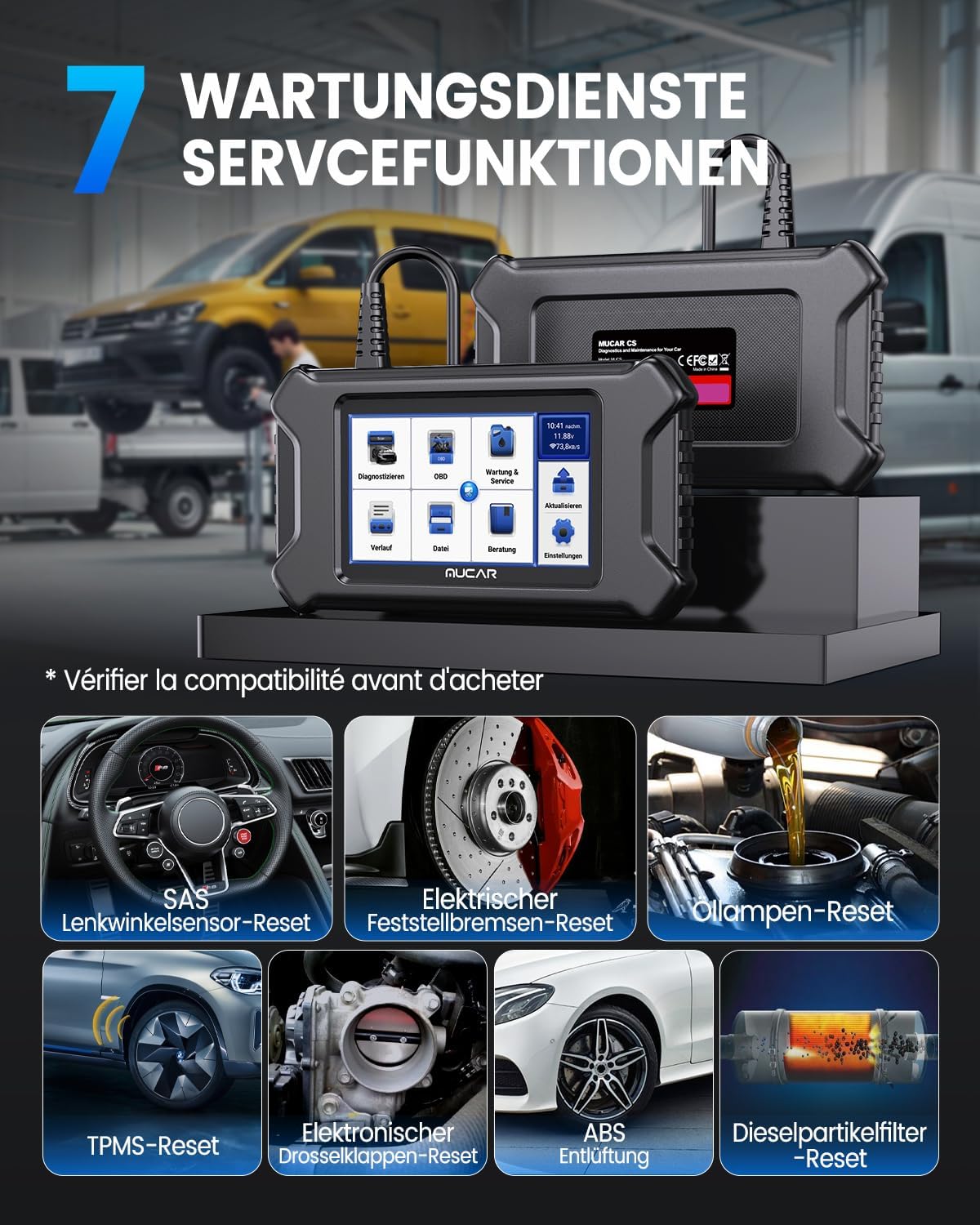 Thumbnail 2 de MUCAR CS6 OBD2 Diagnosegerät 6 Systeme 📟