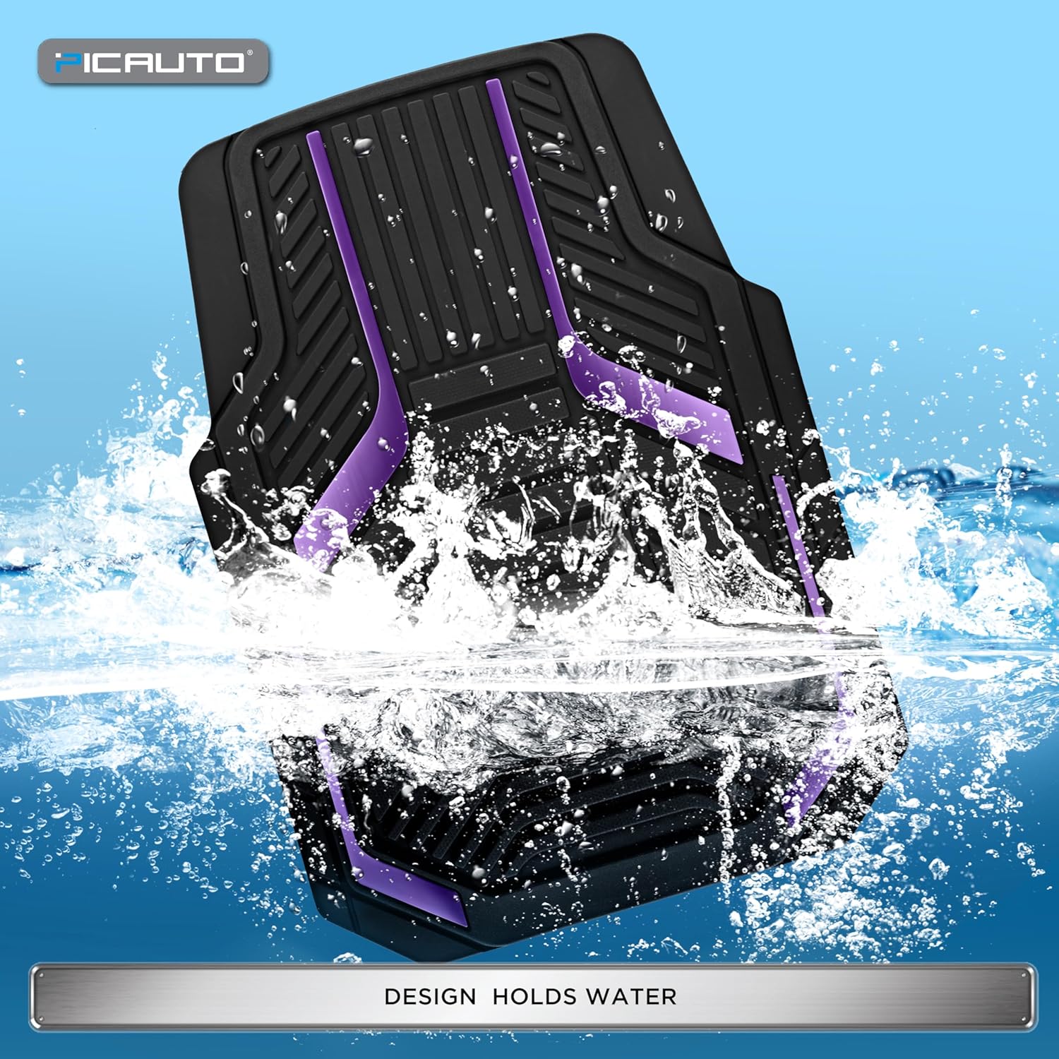 Thumbnail 5 de PIC AUTO Heavy Duty Rubber Floor Mats 6-Piece