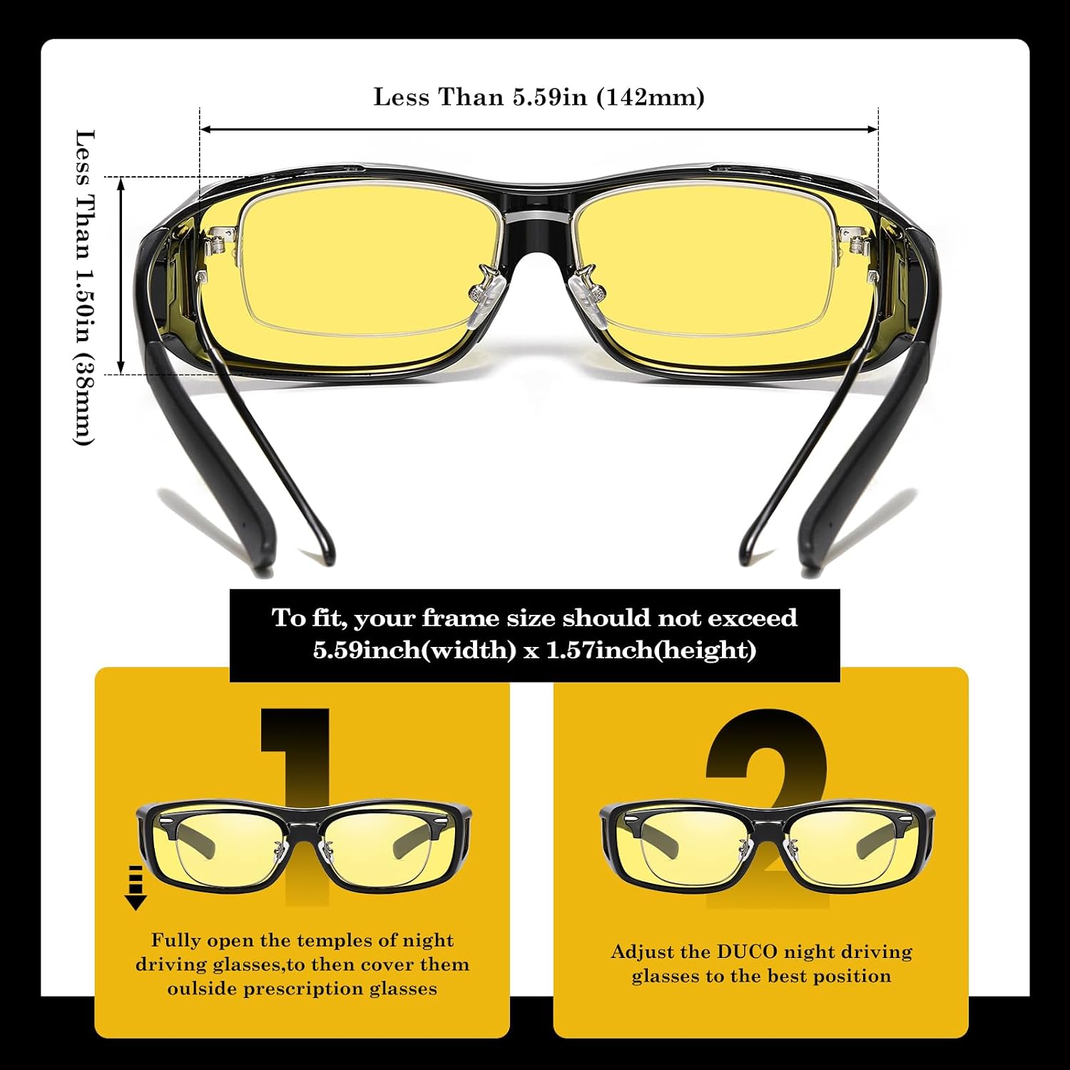 Detalle 2 de DUCO 8953Y Lunettes de conduite 2 tailles