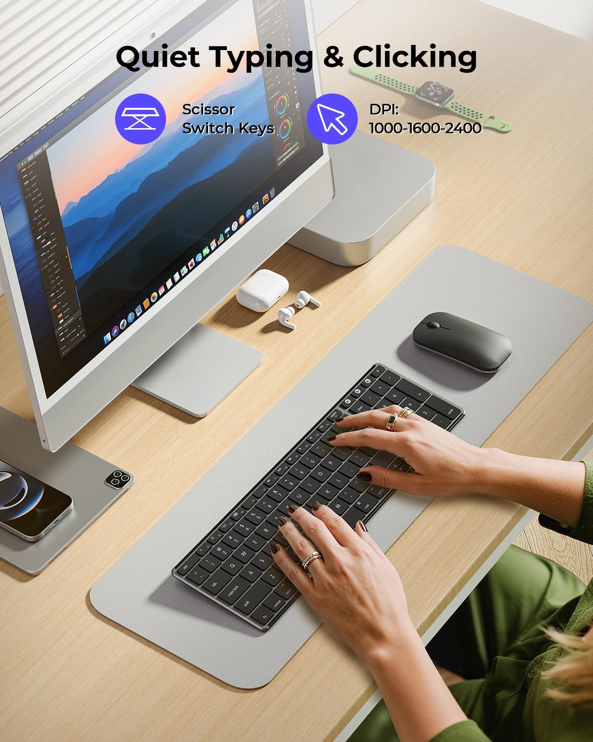Detalle de Seenda SKM64-2 Bluetooth Keyboard and Mouse Combo for Mac