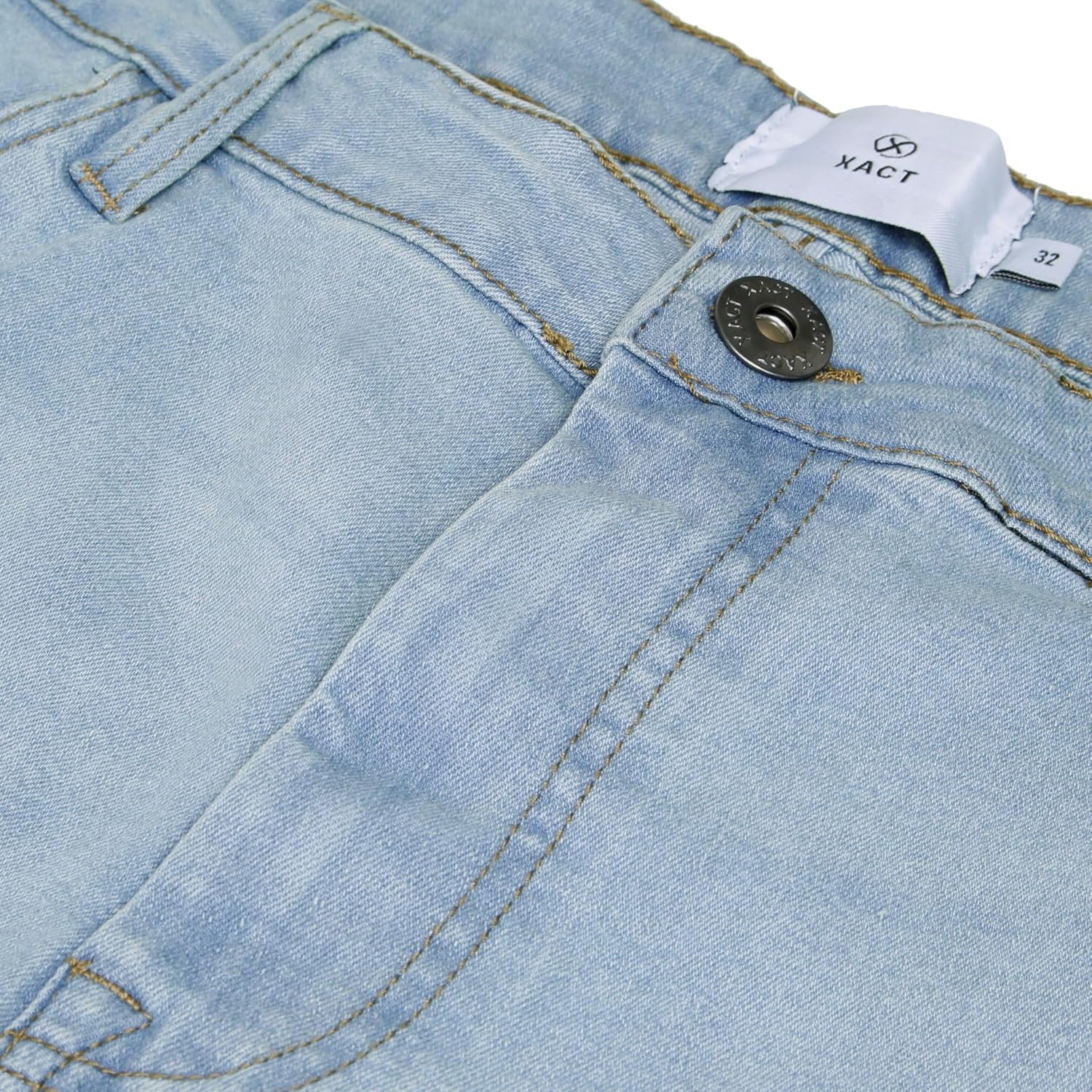 Thumbnail 5 de Xact Mens Stretch Denim Jean Shorts Regular Fit 5 Pocket Zip Fly 10oz – A practical summer staple