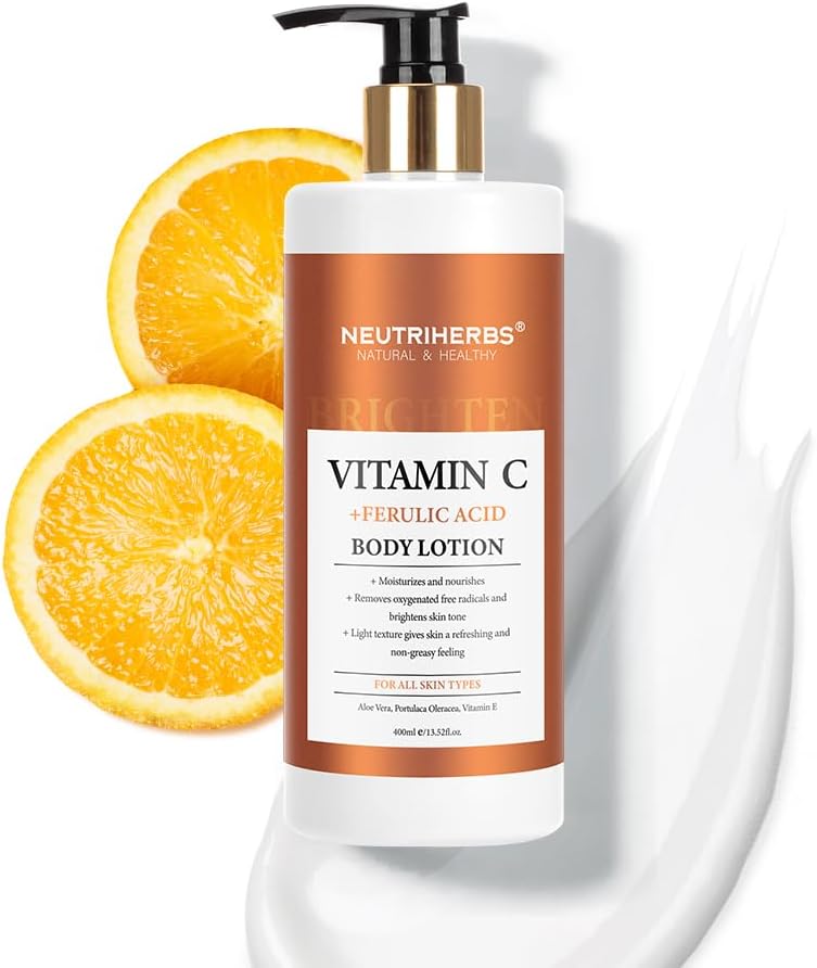 Detalle de Neutriherbs Lotion corporelle pour femme – Hydrate et nourrit la peau sèche avec vitamine C (13,52 Fl Oz)