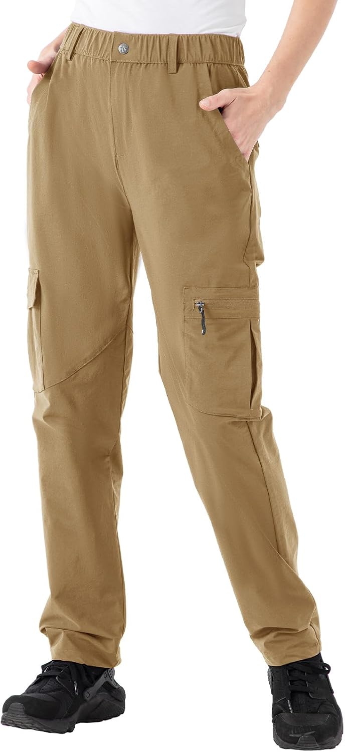 Detalle de Rdruko Women's Hiking Cargo Pants, Water-Resistant, Quick-Dry, UPF 50+