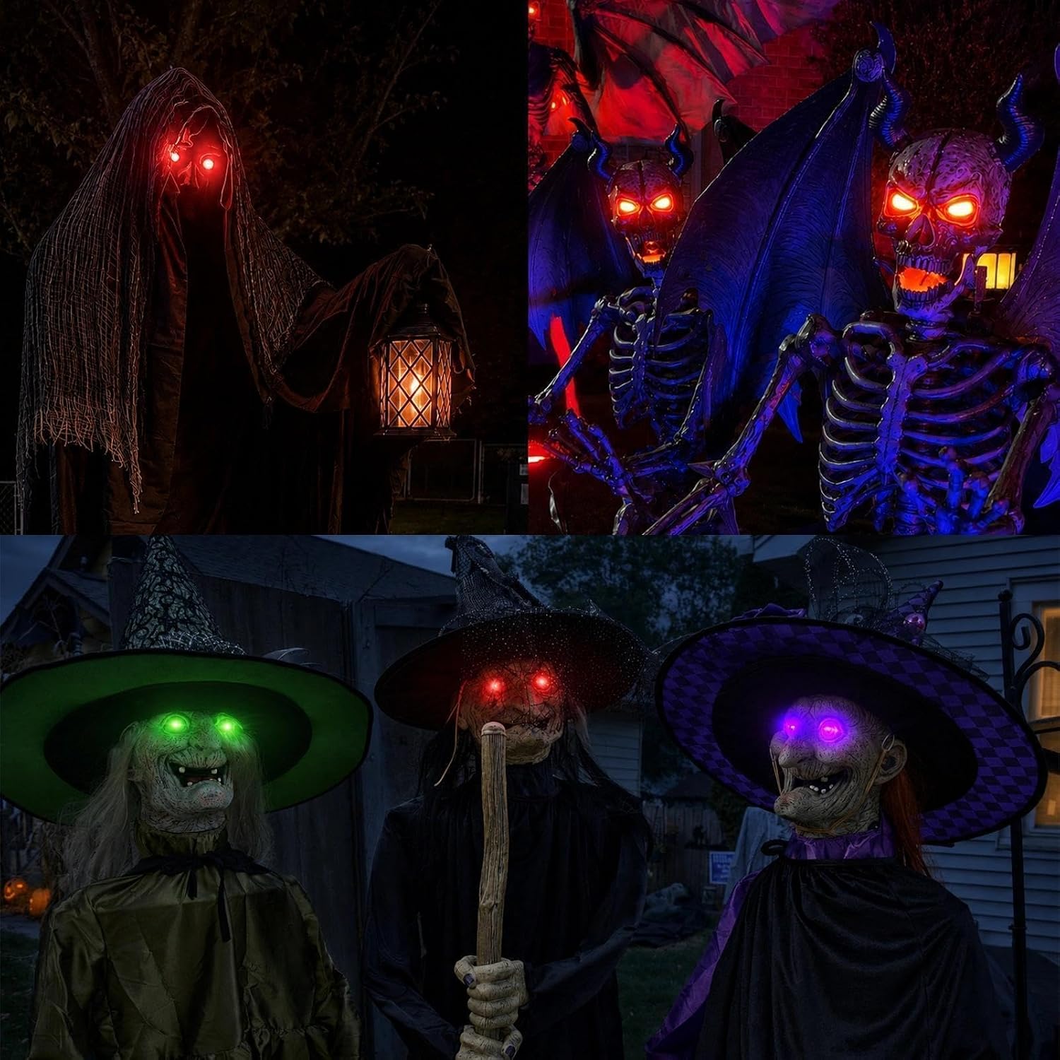 Detalle de BlissfulTie BL1457 Red LED Halloween Eyes, 2 Sets with 6-Hour Timer