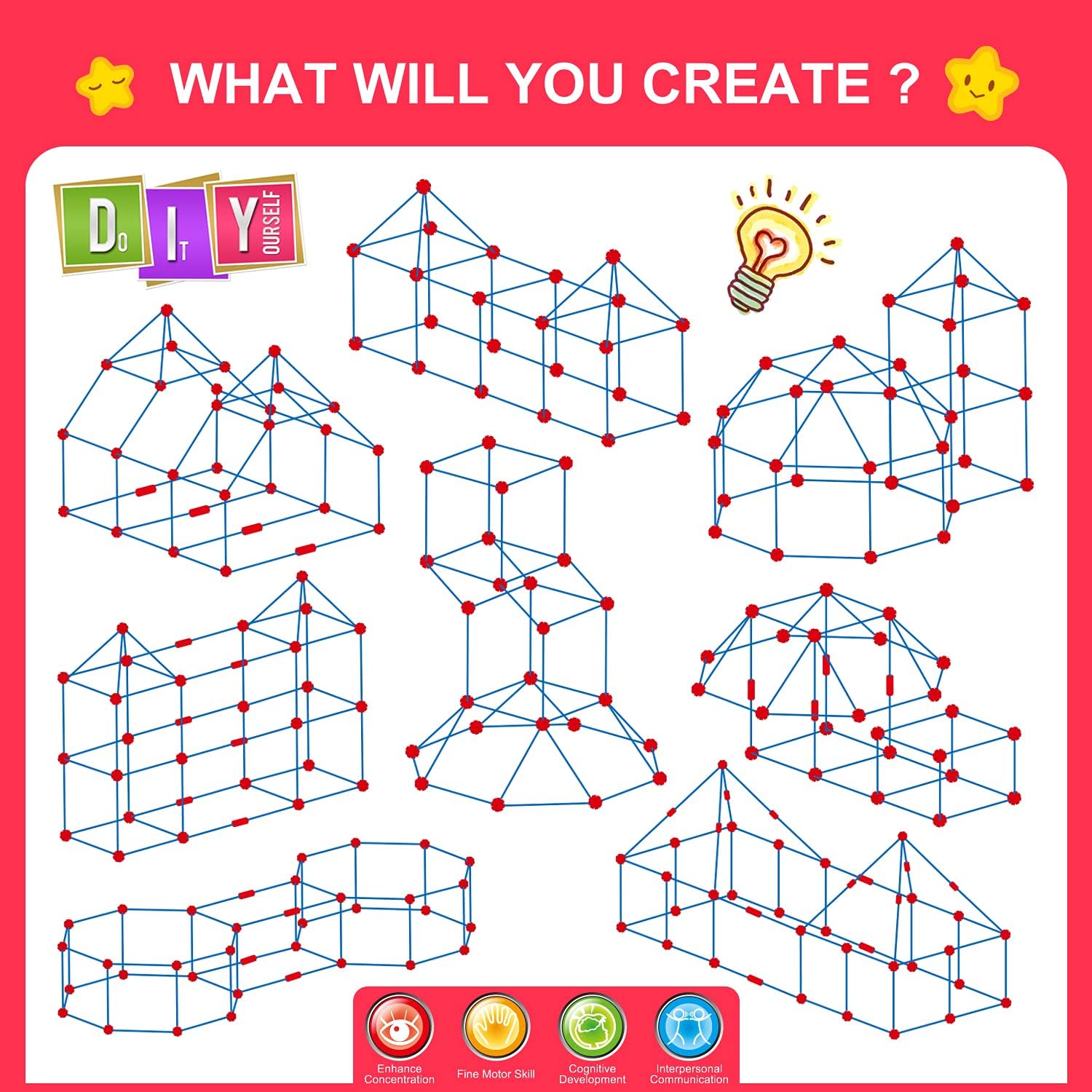 Thumbnail 3 de Fort Building Kit for Kids STEM Construction