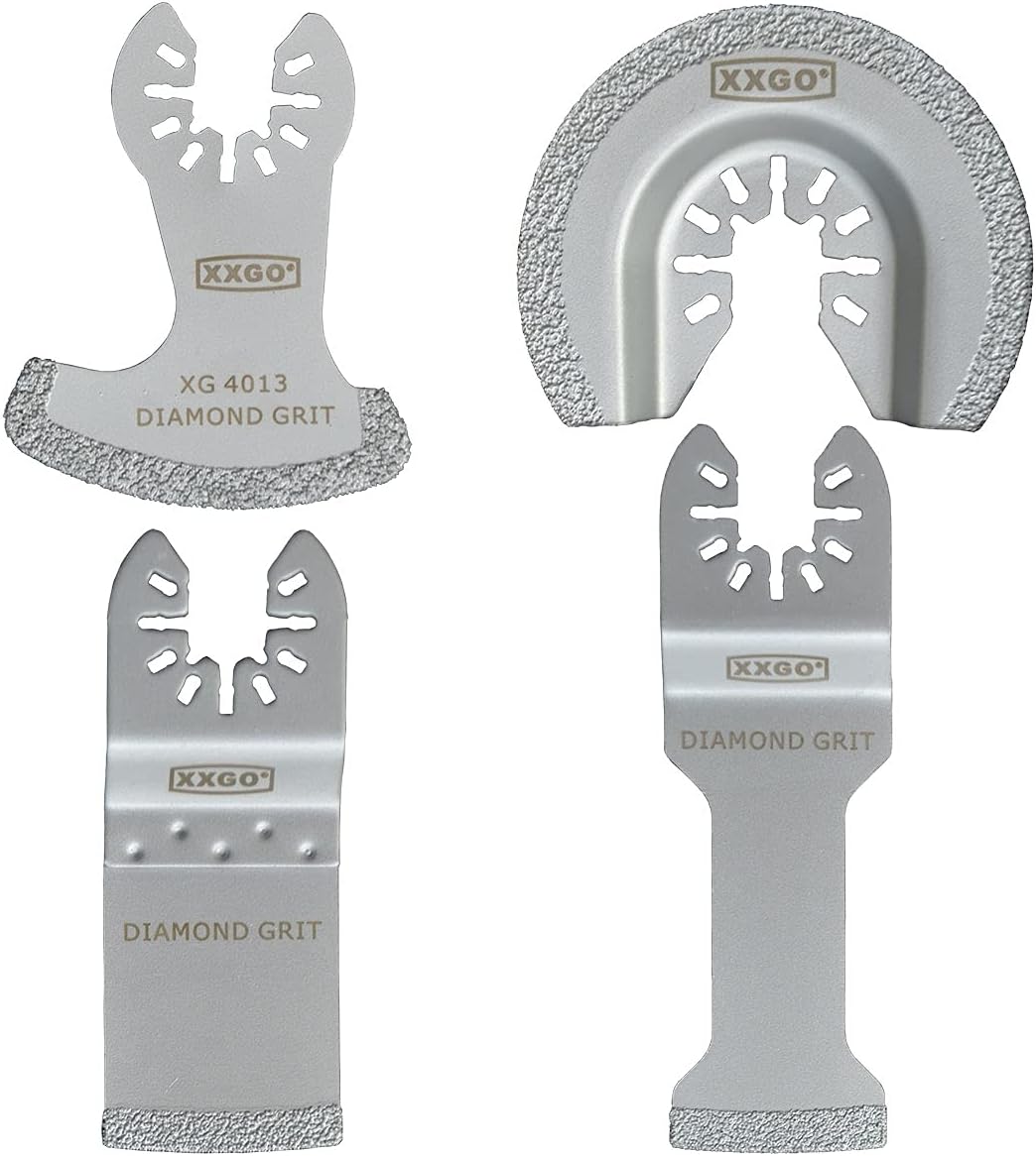 XXGO 4 Pcs Oscillating Multi Tool Diamond Blades for Grit Grout Removal (XG4004DU)