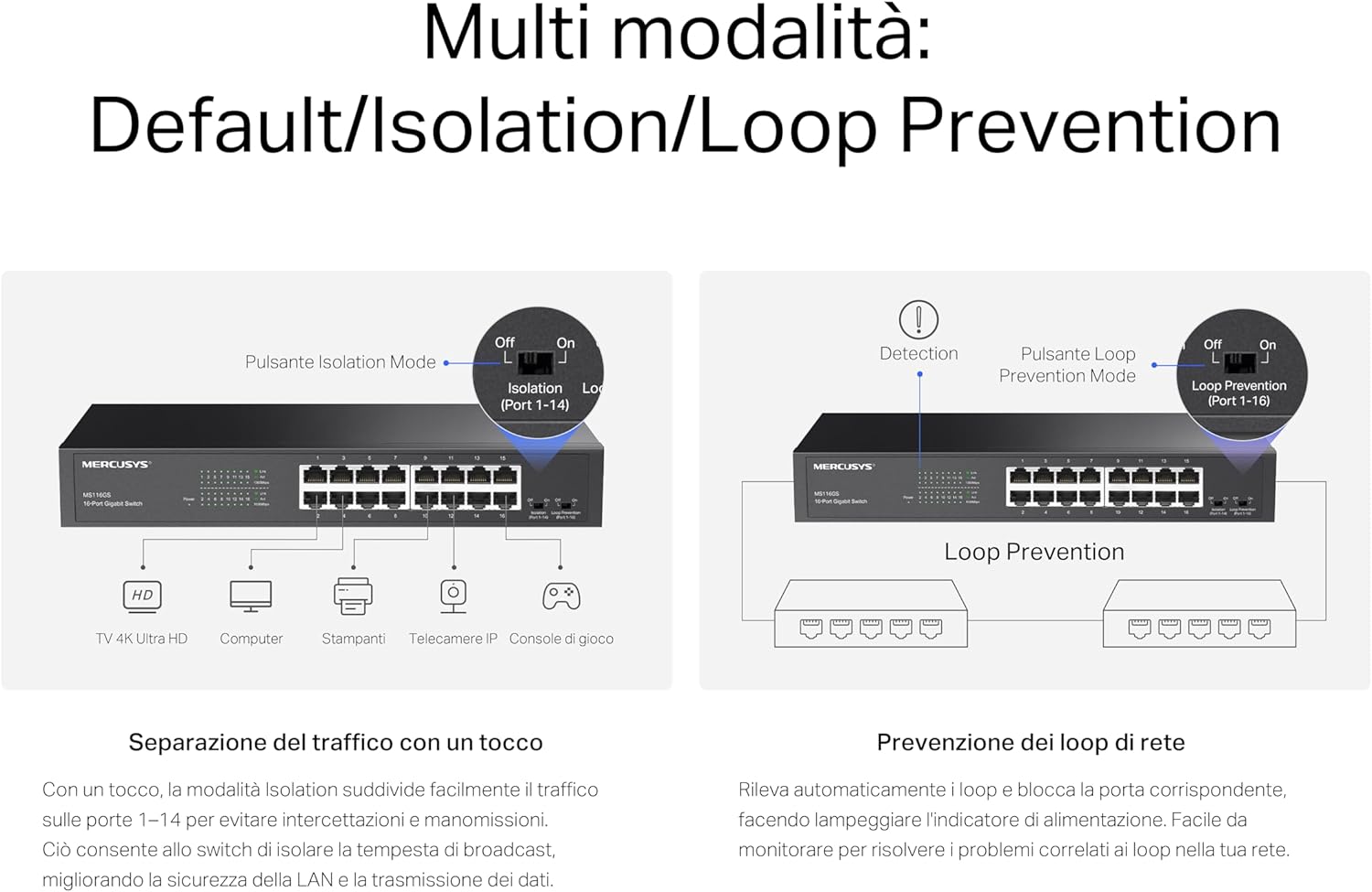Thumbnail 5 de Mercusys MS116GS switch Gigabit 16 porte per rete cablata 🖧