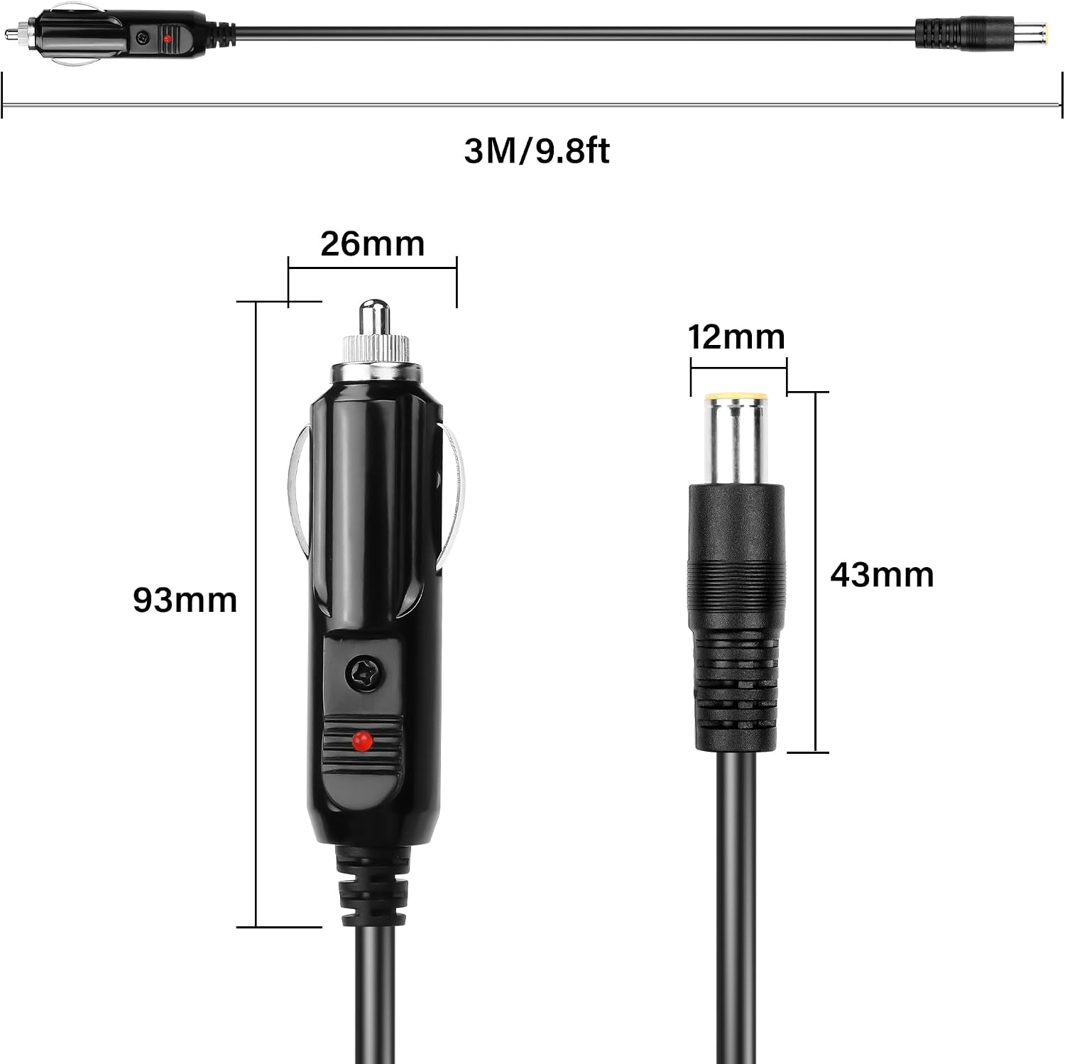 Detalle 2 de DC7909 12V car cigarette lighter cable 15A