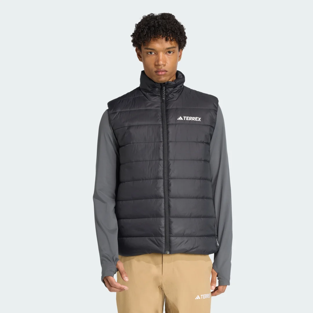 Detalle de Chaleco acolchado Terrex Multi Essentials CLIMAWARM de Adidas – negro