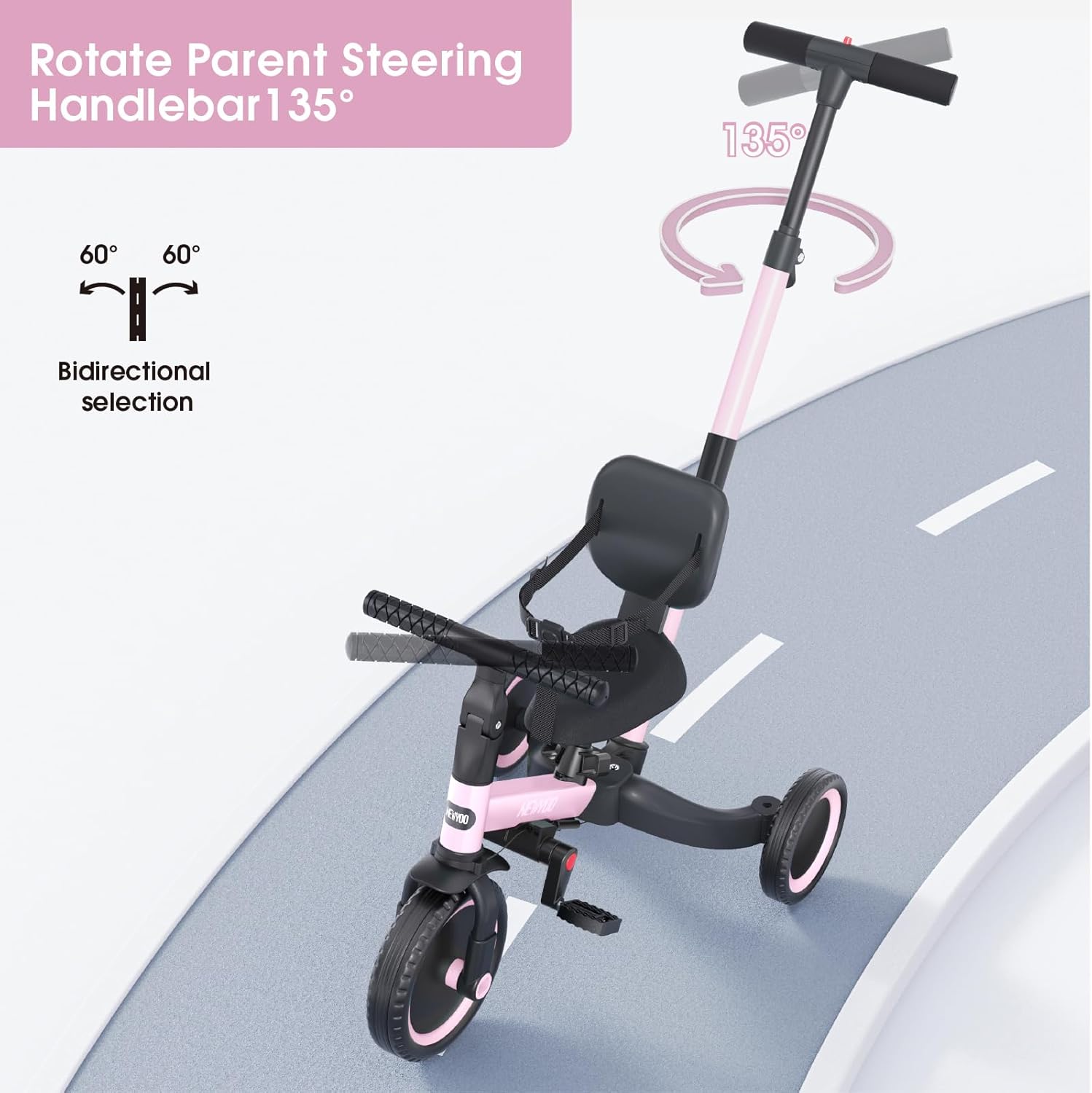 Thumbnail 3 de newyoo TR007 toddler tricycle with push handle