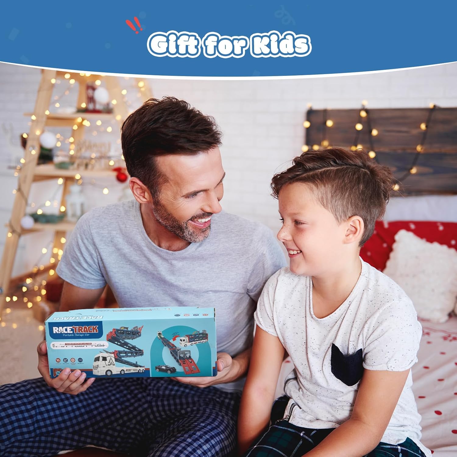 Thumbnail 5 de Qivange 16-Piece Race Car Transport Truck Set (207cm portable track) for toddlers and kids aged 3–7