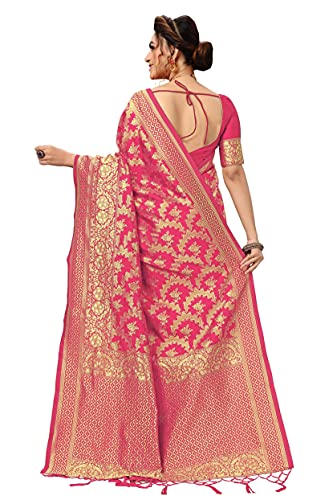Thumbnail 1 de Nivah Fashion Banarasi Art Silk Saree with Blouse Piece (NH.S13-Pink)
