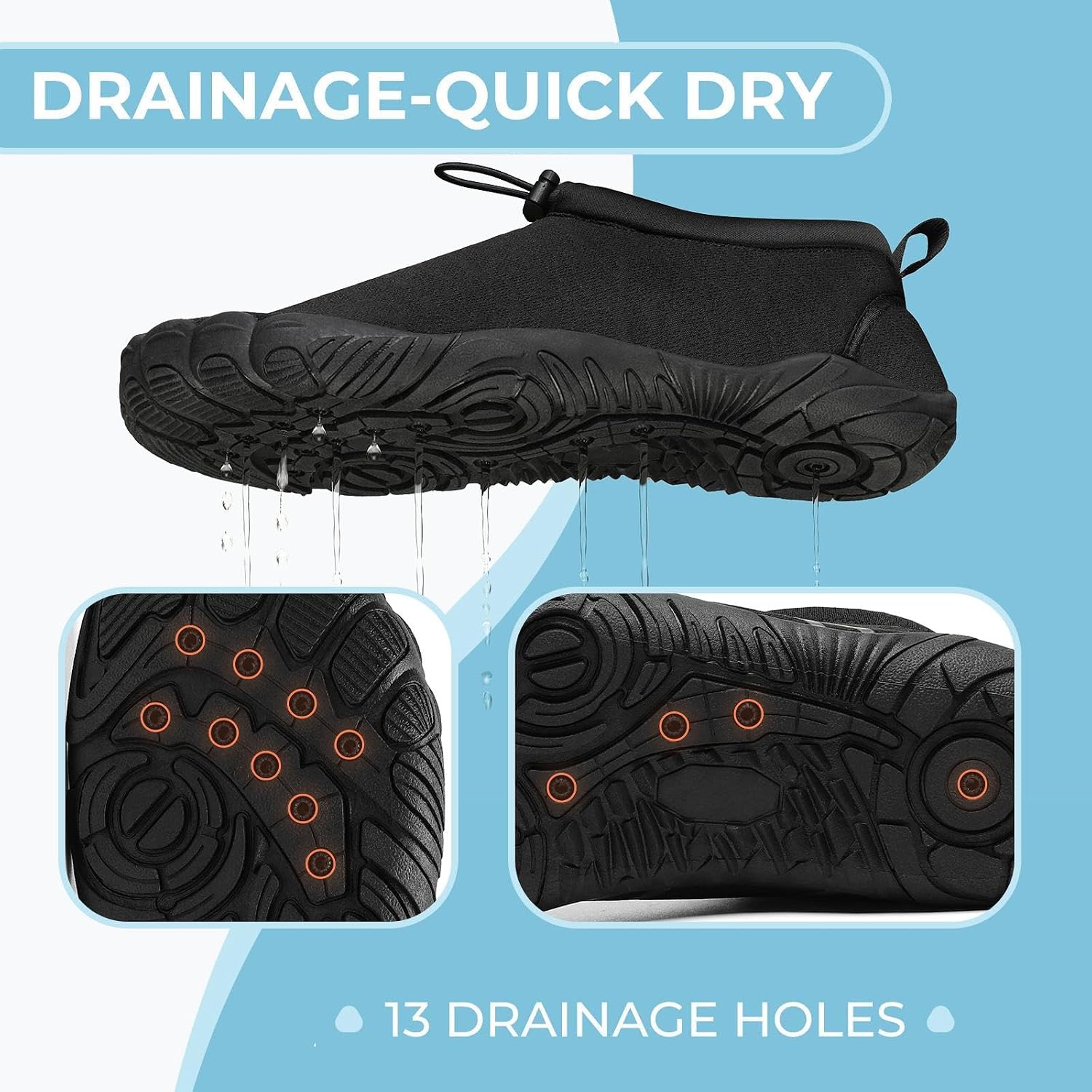 Detalle de Mishansha Scarpe Acquatici Unisex – Leggere, Antiscivolo e Drenanti per Surf, Spiaggia e Immersioni
