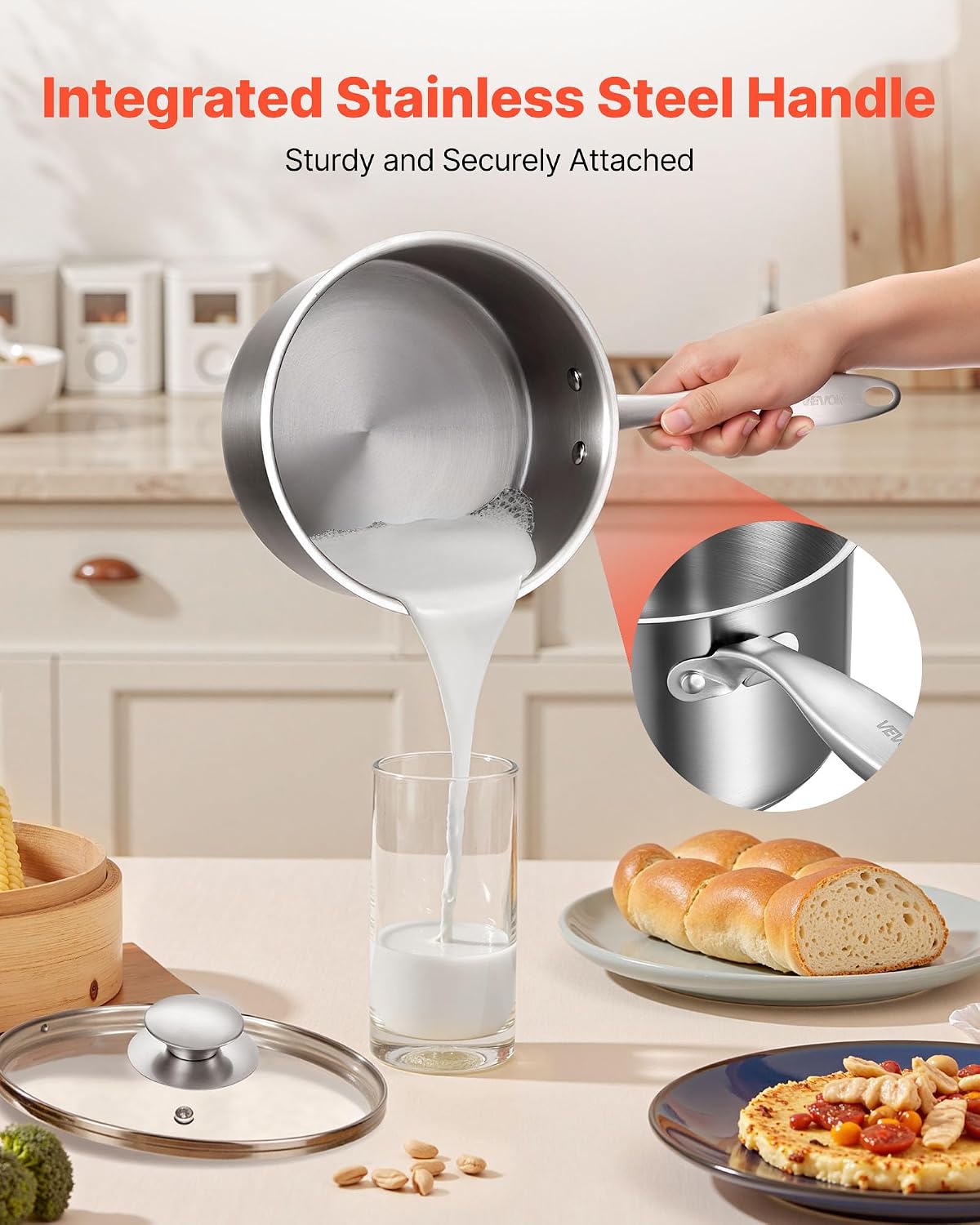 Detalle de VEVOR Stainless Steel Saucepan 2.5 QT