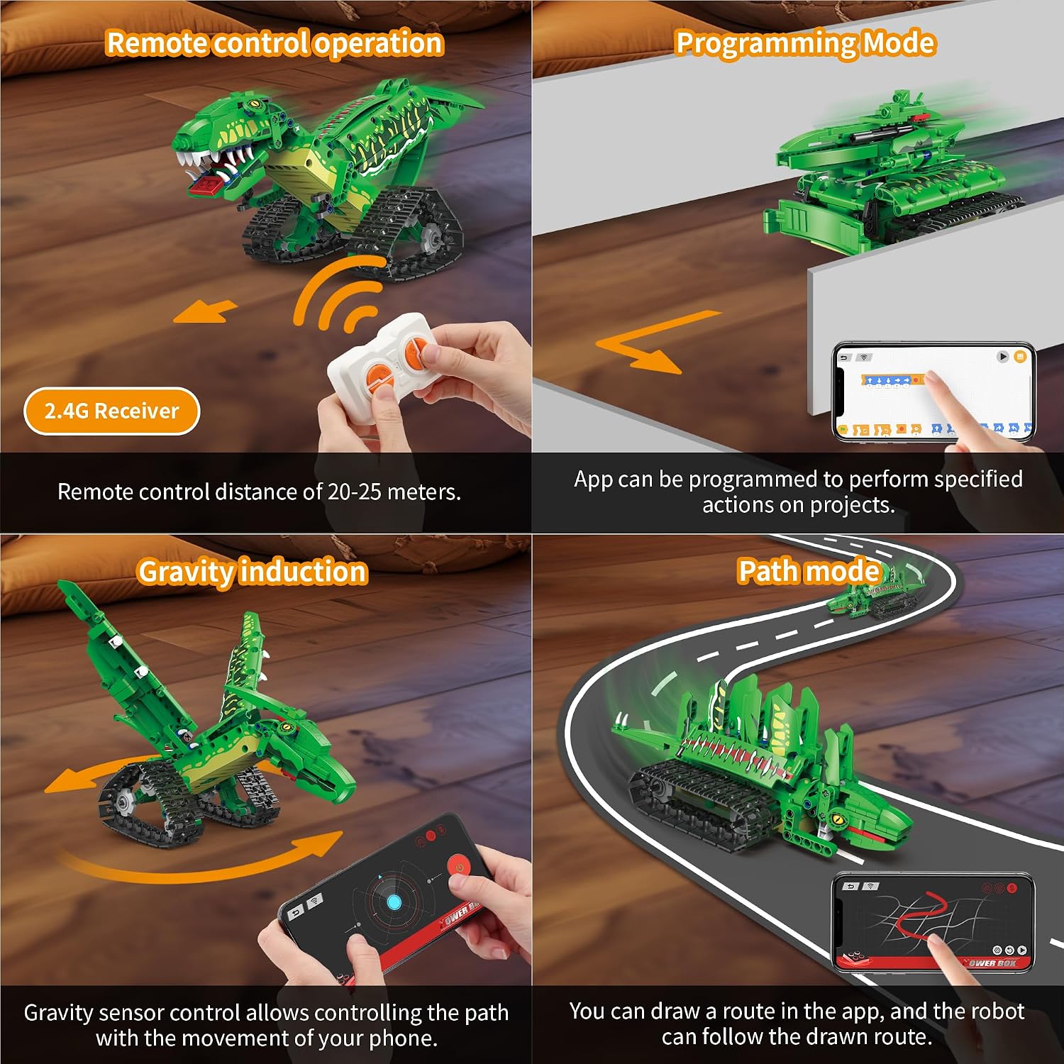 Detalle de AKWME Set Robot Dinosauro 5 in 1 – Robotica STEM per bambini 6–12 anni con app e telecomando