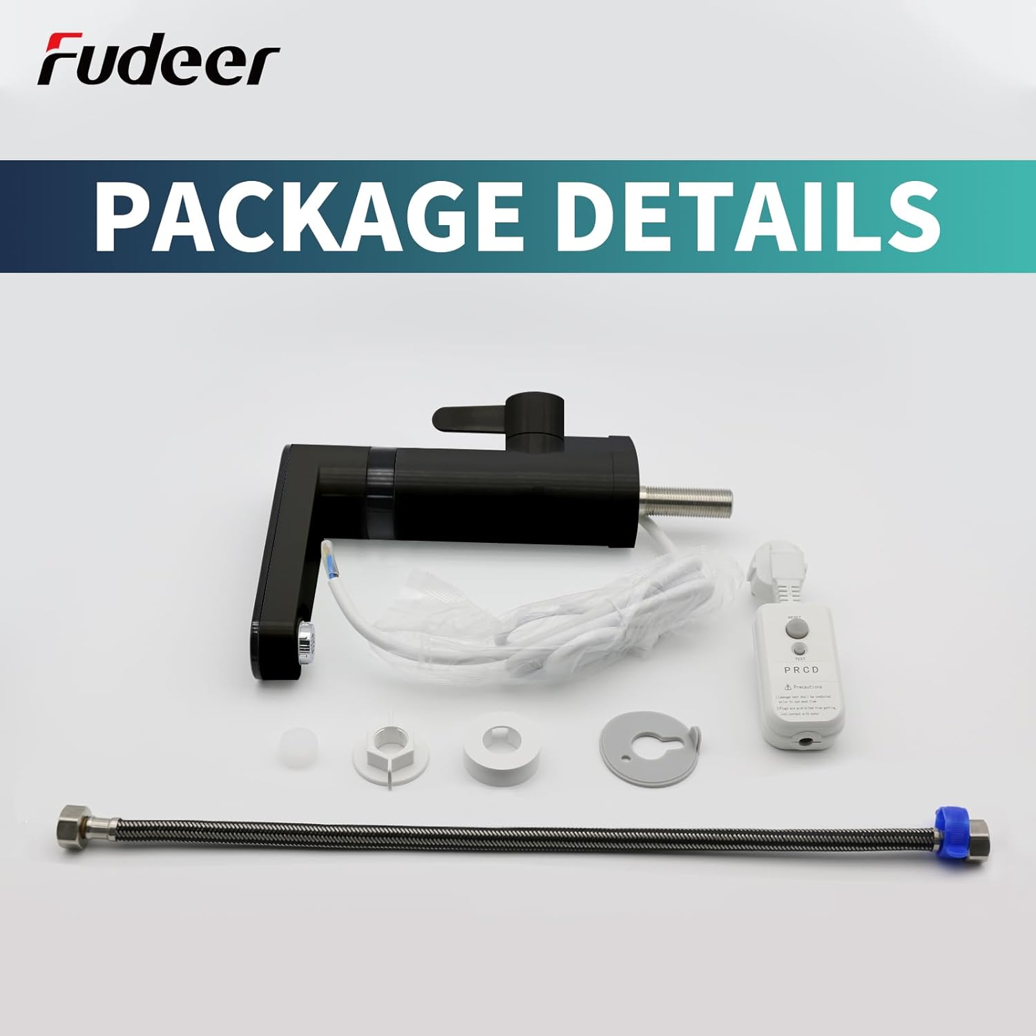Thumbnail 6 de Fudeer 220V Electric Instant Hot Water Tap (3.3kW) – 120° Rotating, 30–45°C Digital Display, Black