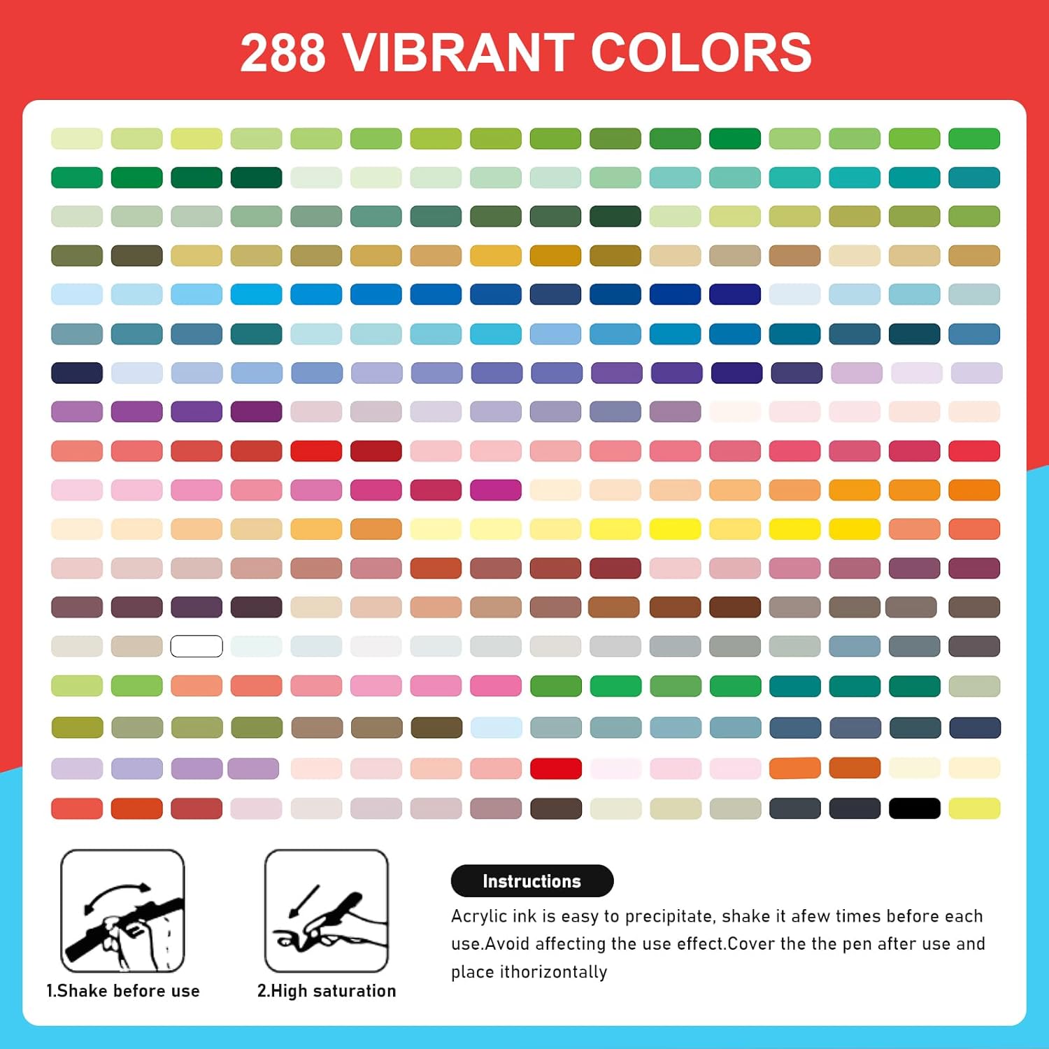 Thumbnail 4 de Sanyetral 288 Colours Acrylic Brush Markers Set with Brush Tip – Versatile Colouring for Paper, Fabric and More
