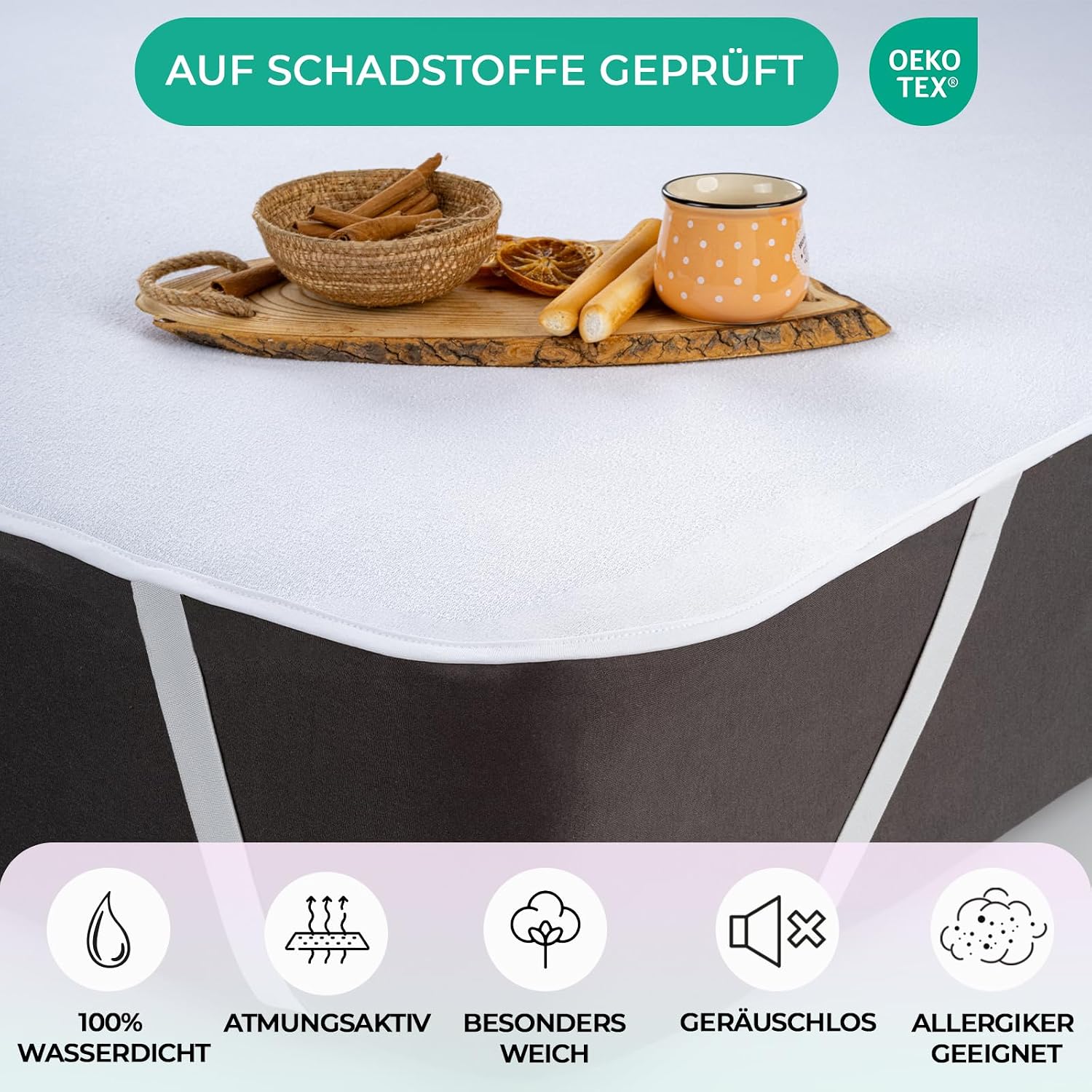 Detalle 2 de Buymax Matratzenschoner 90x200 cm wasserdicht