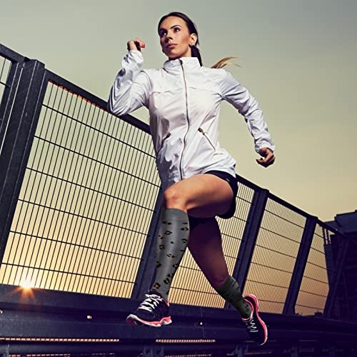 Detalle de DRESHOW: Calcetines de Compresión 4 Pares para Hombre y Mujer, Soporte para Atletismo, Running y Viajes