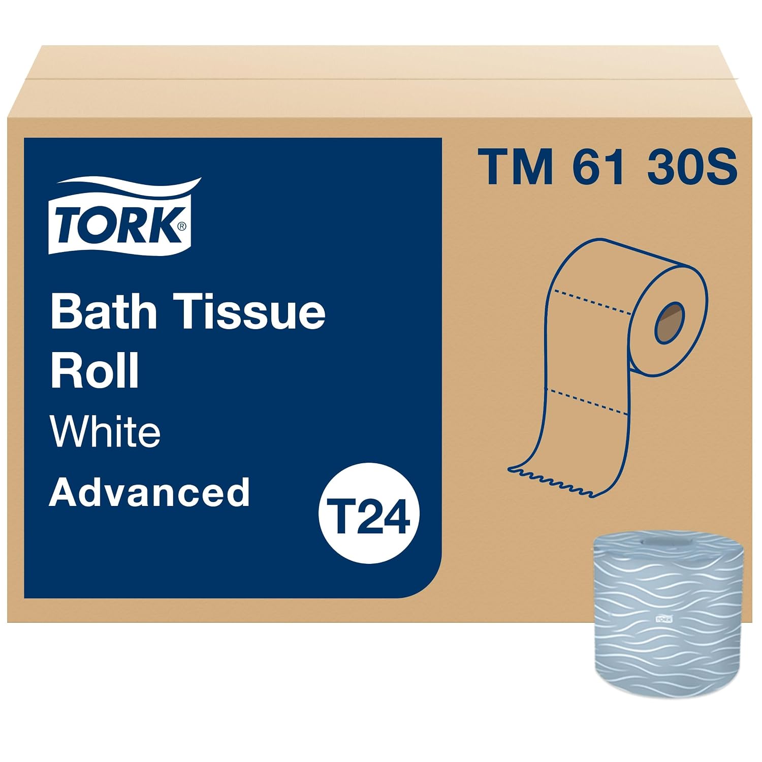 Detalle de Tork TM6130S Advanced Bath Tissue, 2-Ply, 500 Sheets, 48 Rolls