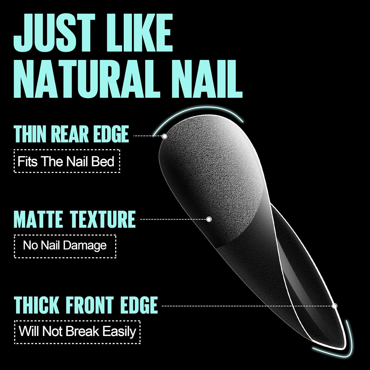 Thumbnail 3 de TOMICCA Capsules d’ongles gel souple Amande Court (12 tailles, 240 pièces) pour pose américaine