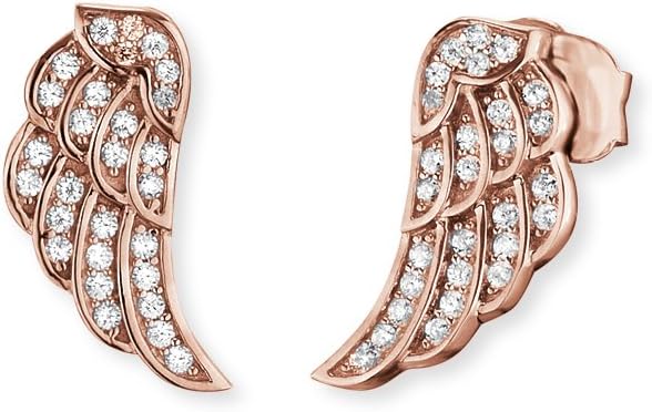 Detalle 2 de Engelsrufer Damen Flügel-Ohrstecker 925er Sterling Silber mit weißen Zirkonia