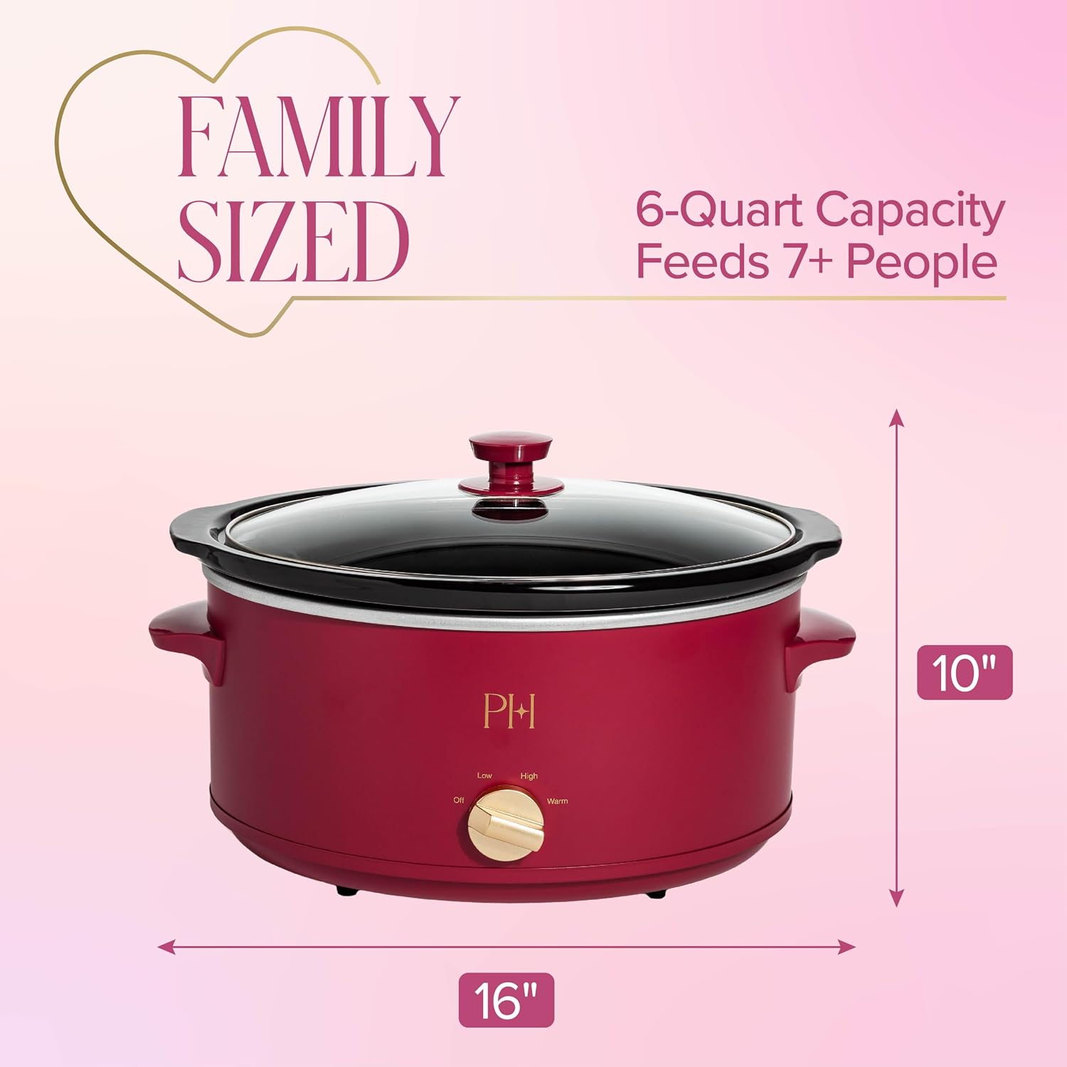 Detalle 2 de Paris Hilton 6-Quart Manual Slow Cooker