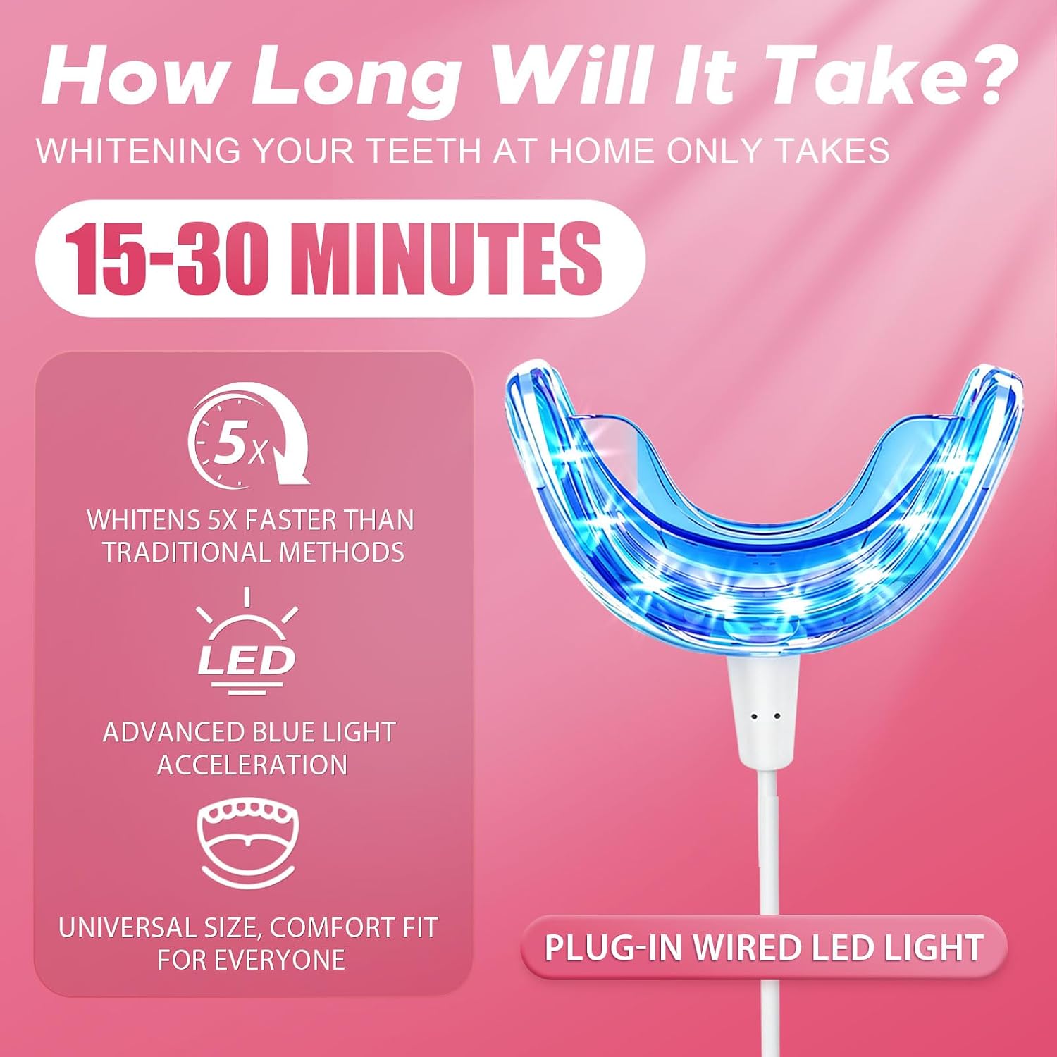 Detalle 2 de Pdoo LED Teeth Whitening Kit with Rechargeable Tray and 5 Gel Pens