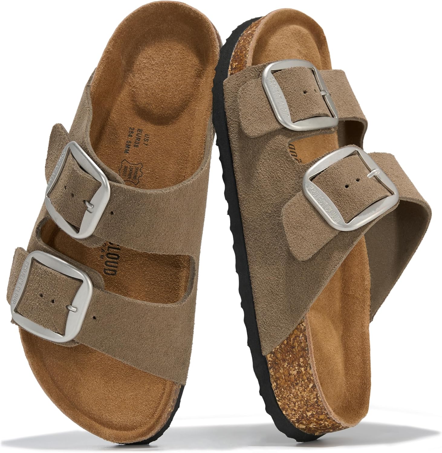 Detalle de Project Cloud 100% Genuine Leather Footbed Sandals for Women (Santorini)