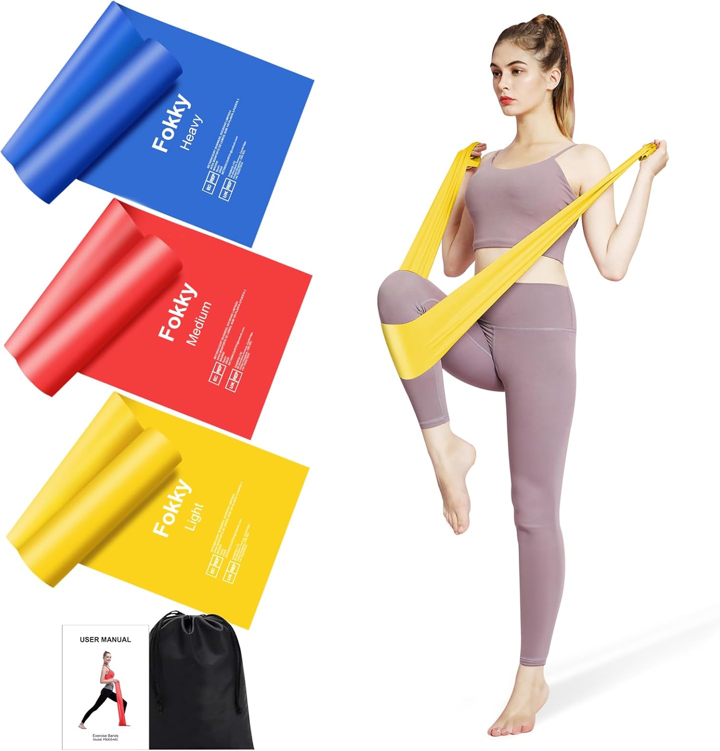Detalle de Fokky Fitnessbänder 1,5 m Resistance Bands Set