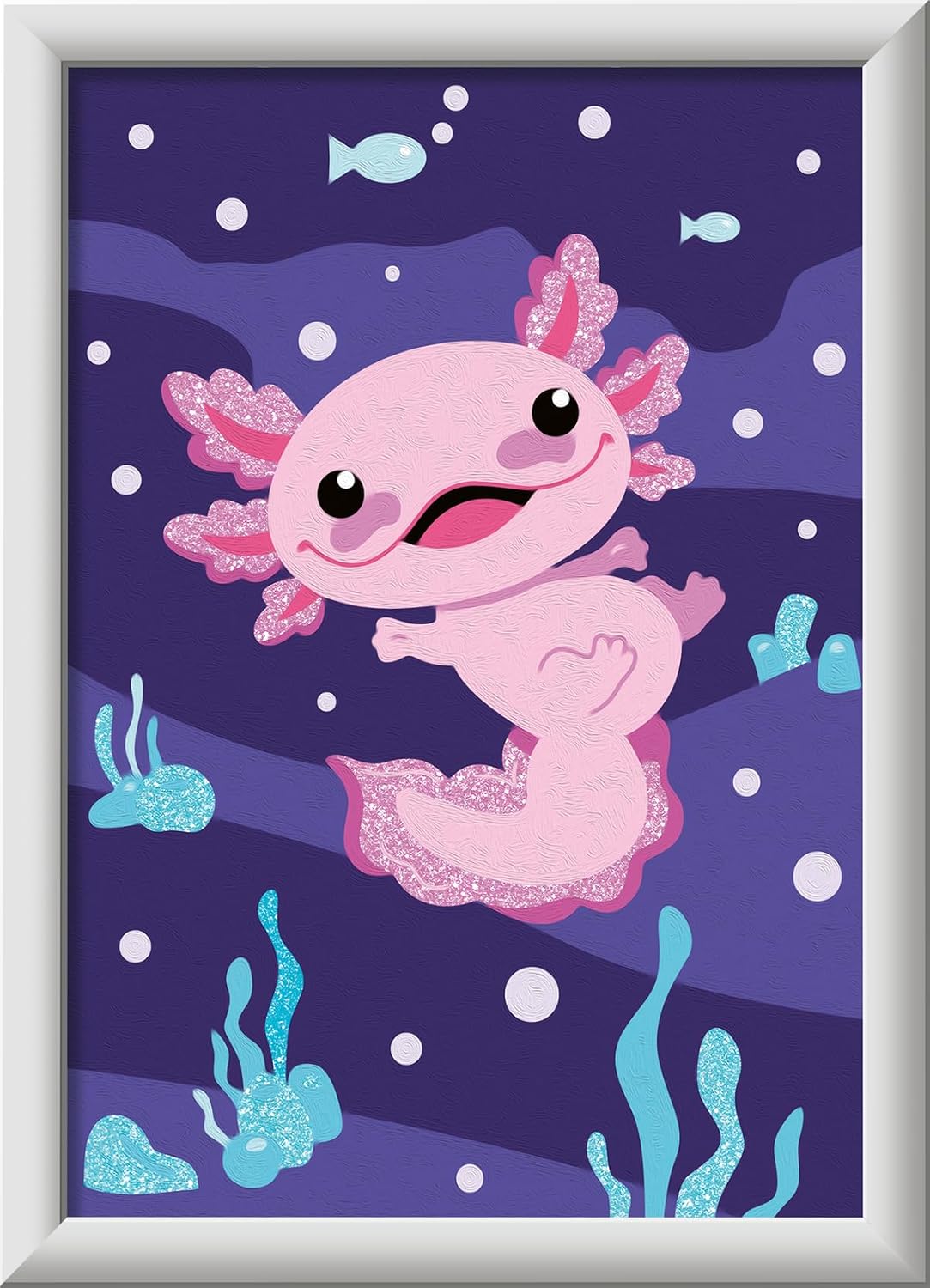 Detalle de Ravensburger CreArt Axolotl 7+ – Kit “dipingere con i numeri” con colori ad acqua e cornice